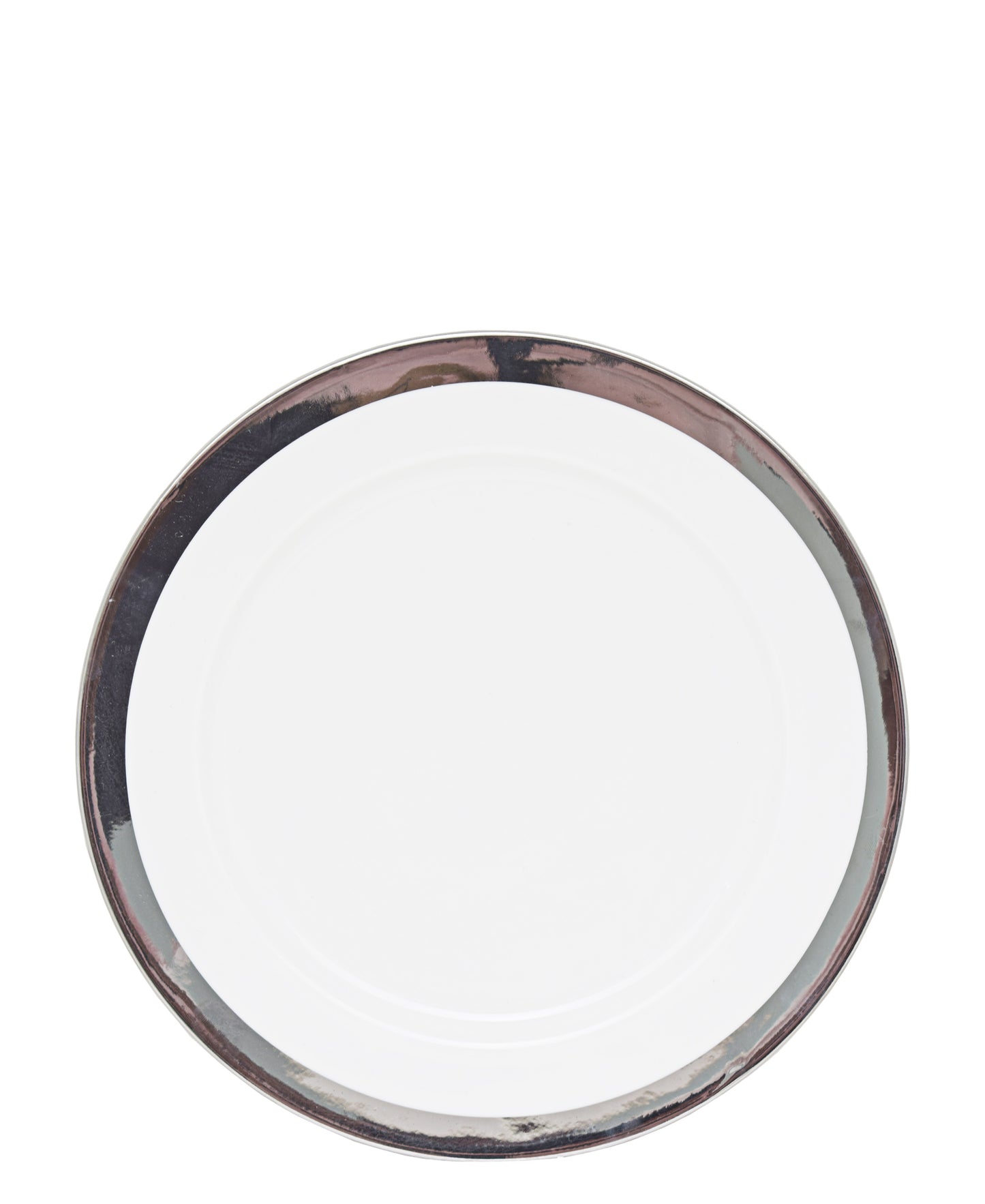 Kitchen Life Dinner 3 Piece Set - White and Silver Rim