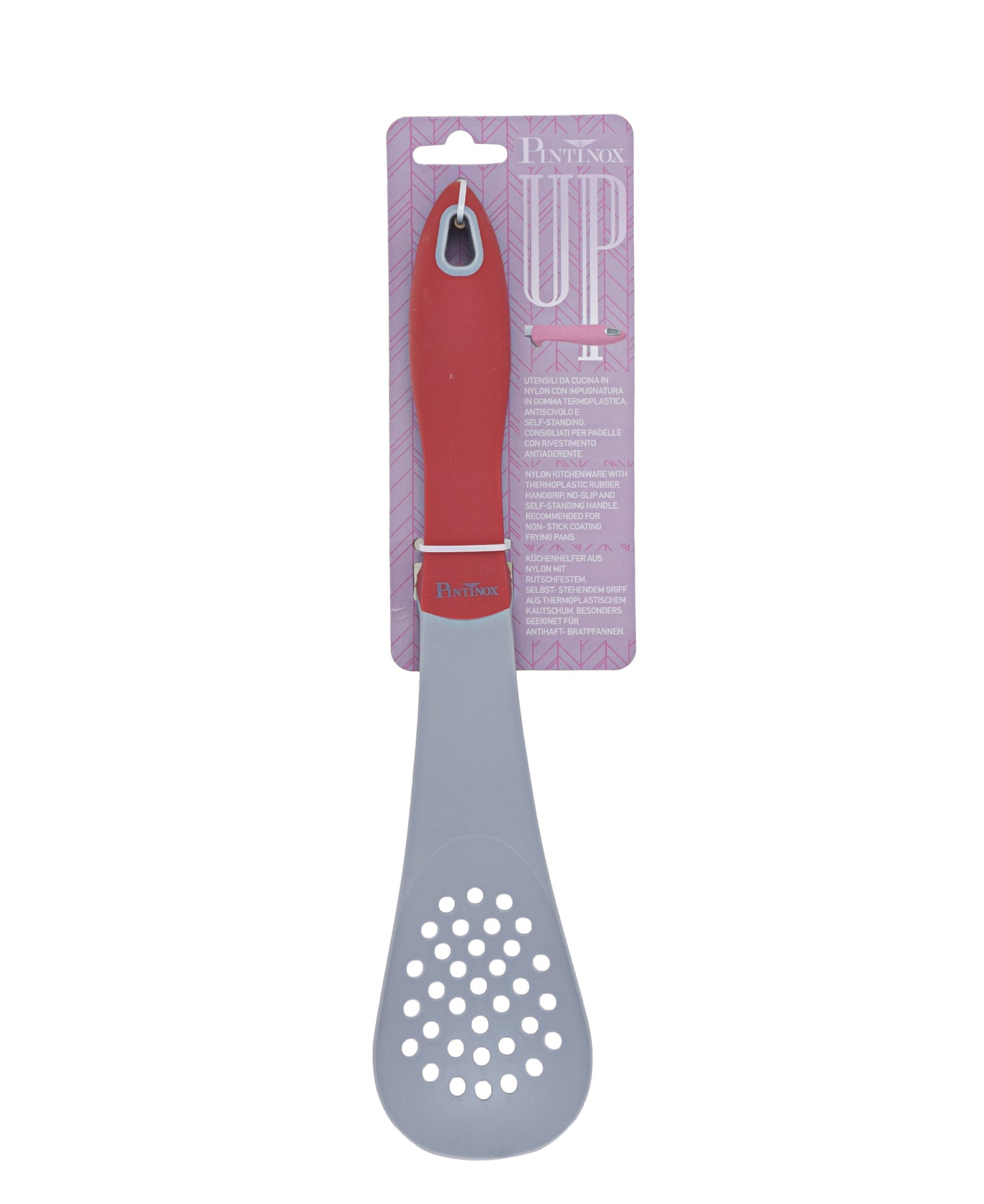 Pintinox UP Perforated Spoon - Grey And Red