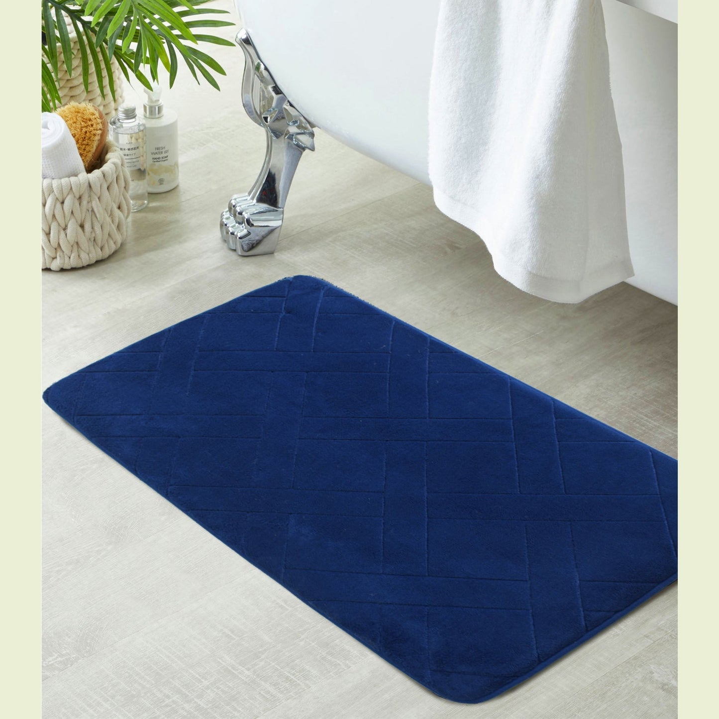 Urban Decor Memory Foam Bathroom Mat 50 x 80mm - Blue