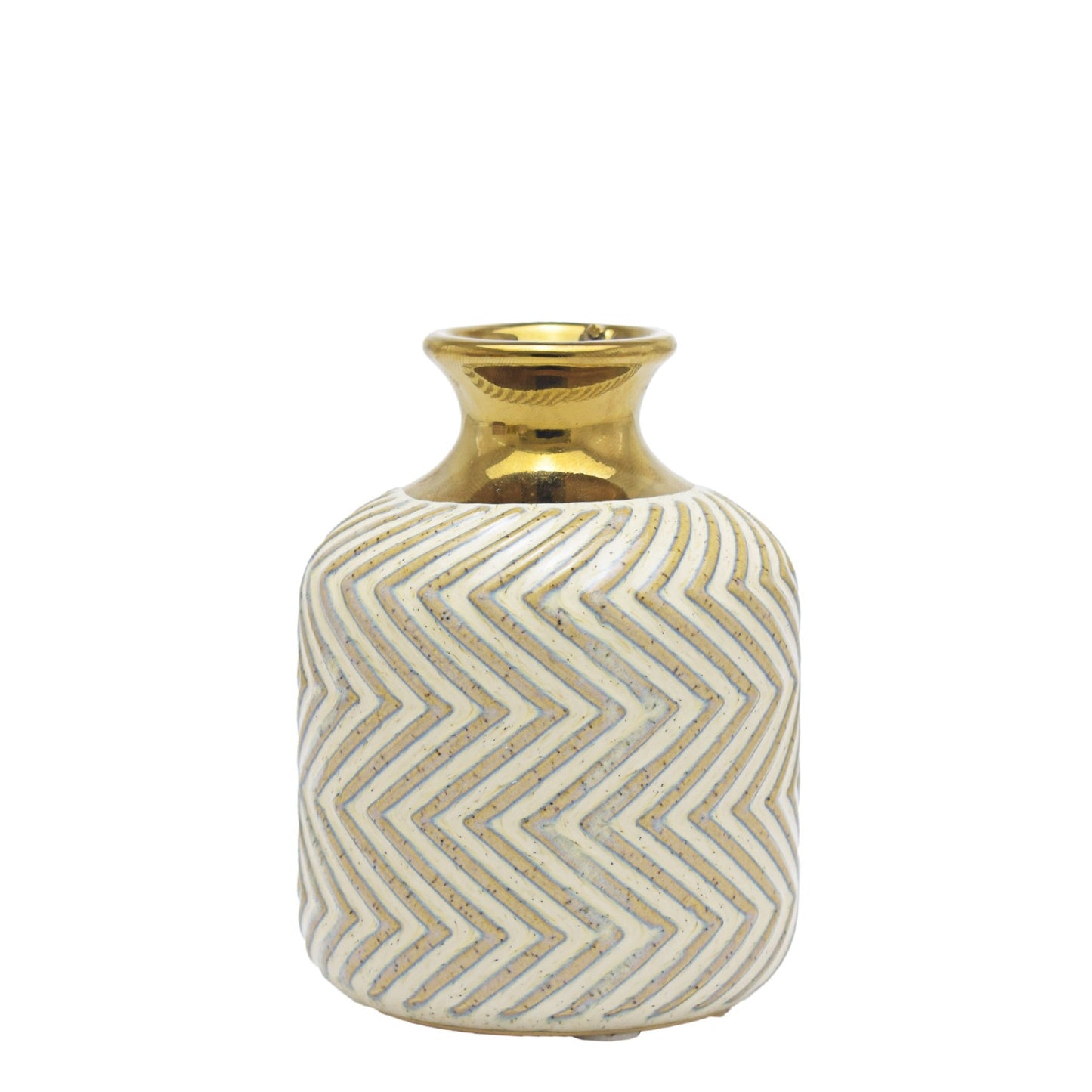 Urban Decor Oatmeal Bottle Vase - Gold & Brown