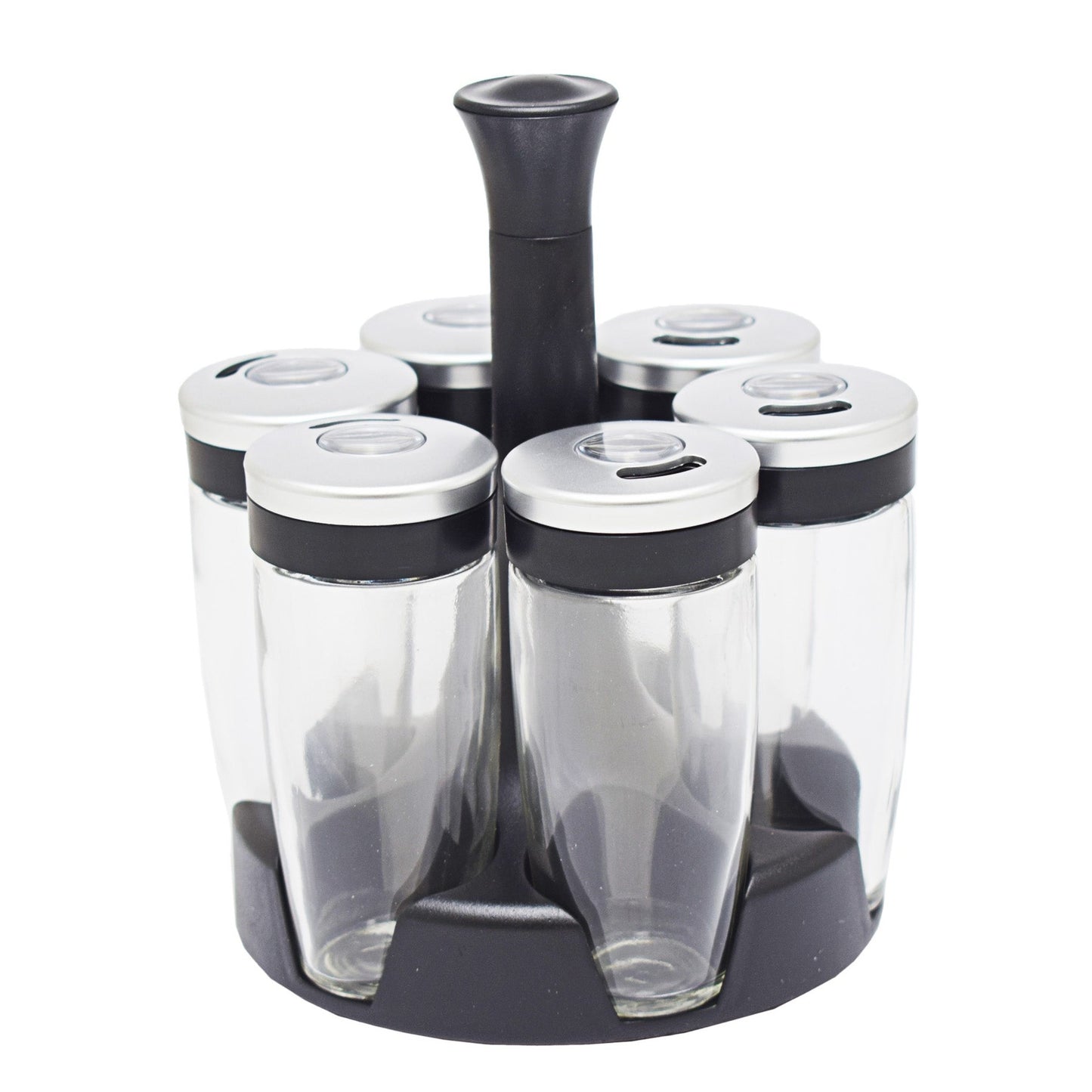 Aqua 6 Piece Spice Rack - Black