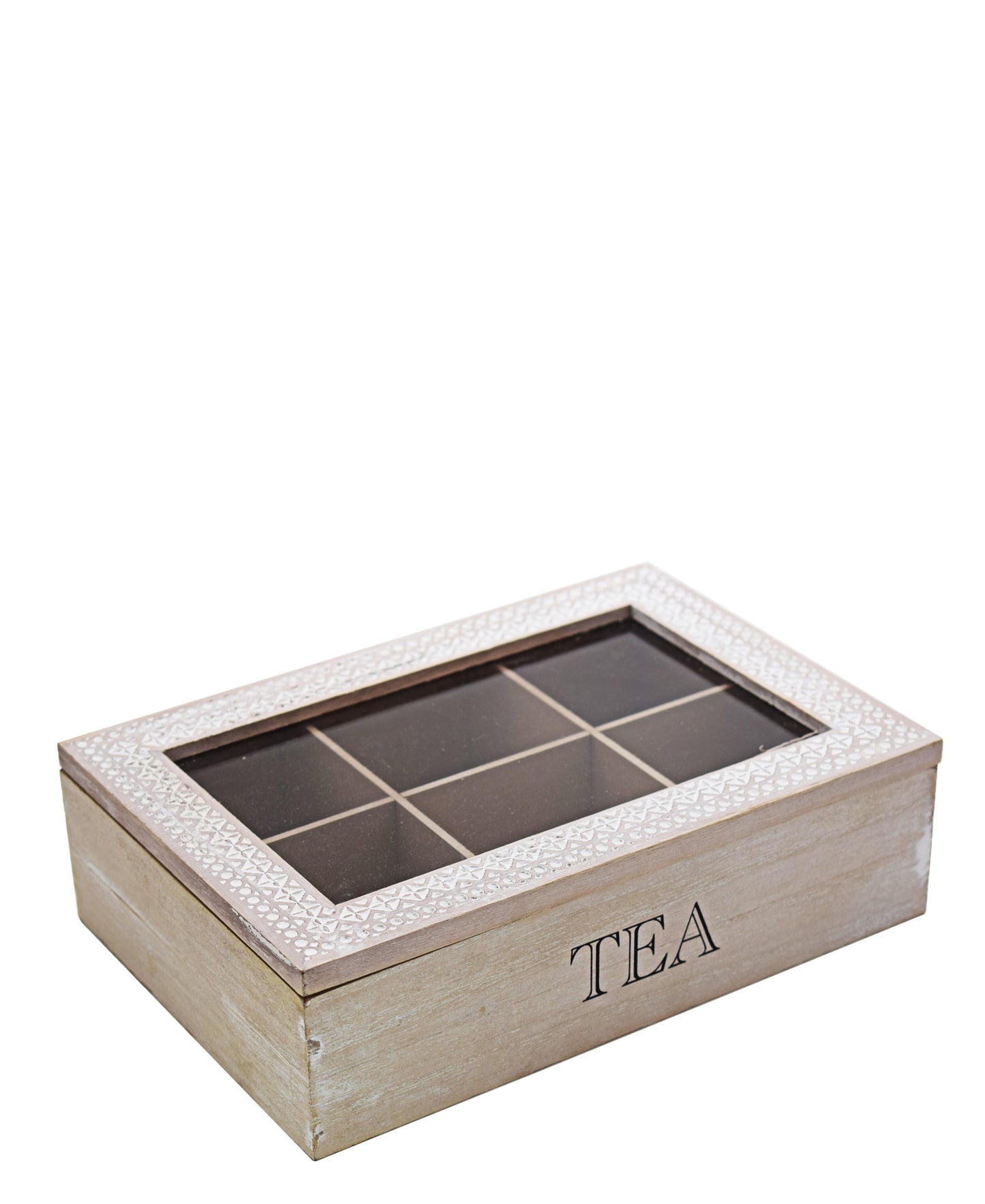 Nu Pine Engraved Tea Box - Oak