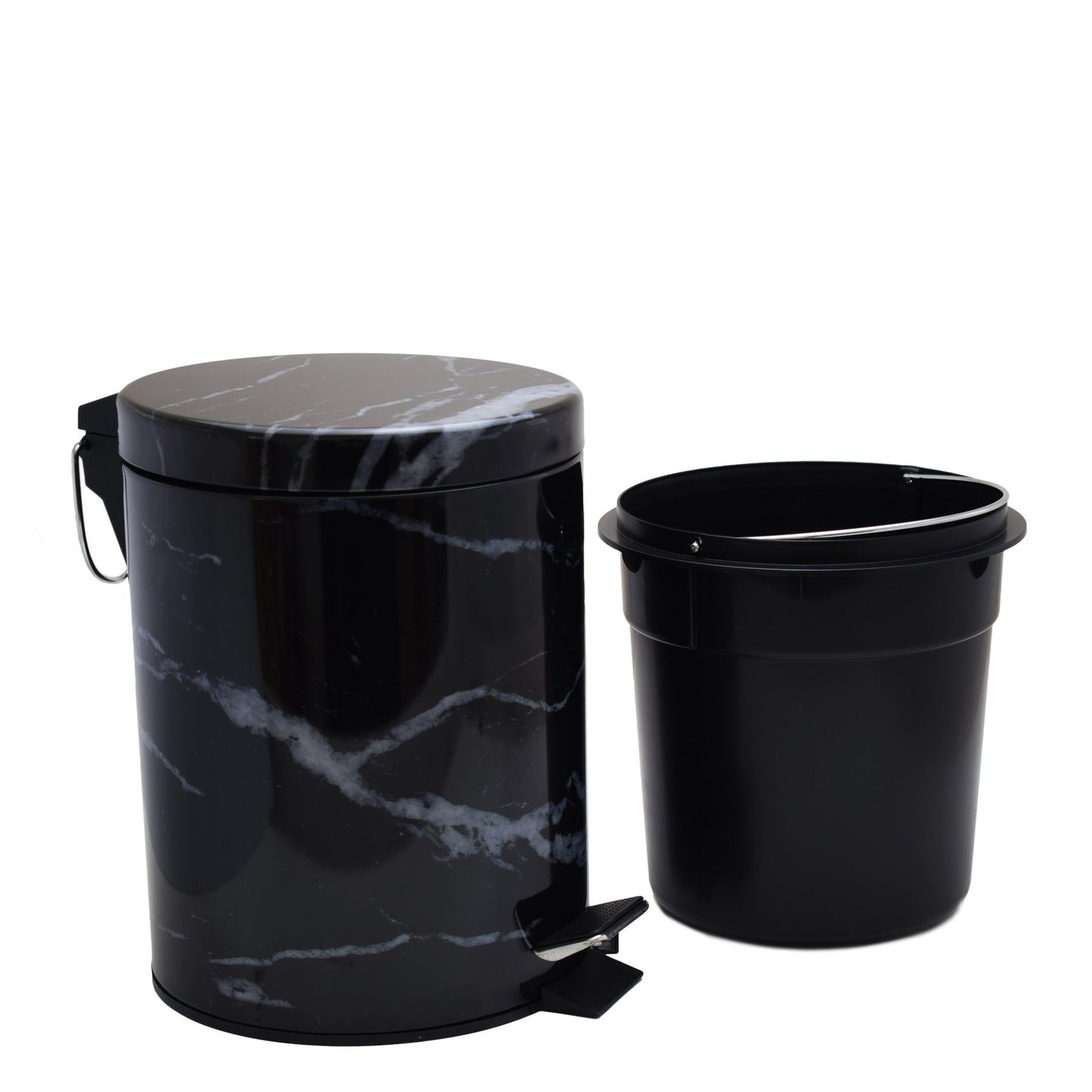 Kitchen Life 5L Marble Design Dust Bin - Black