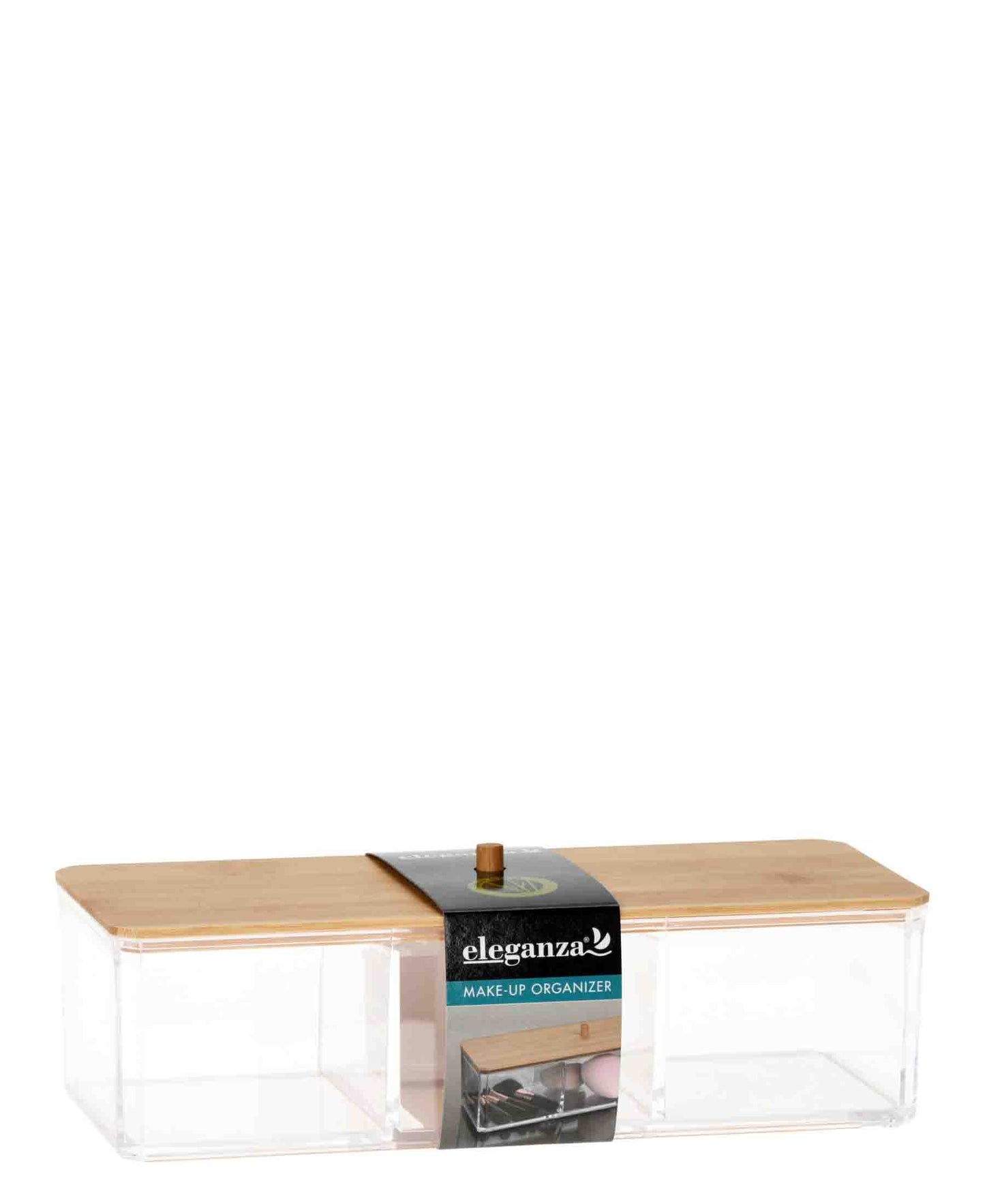 Urban Decor Transparent Make Up Box - Bamboo