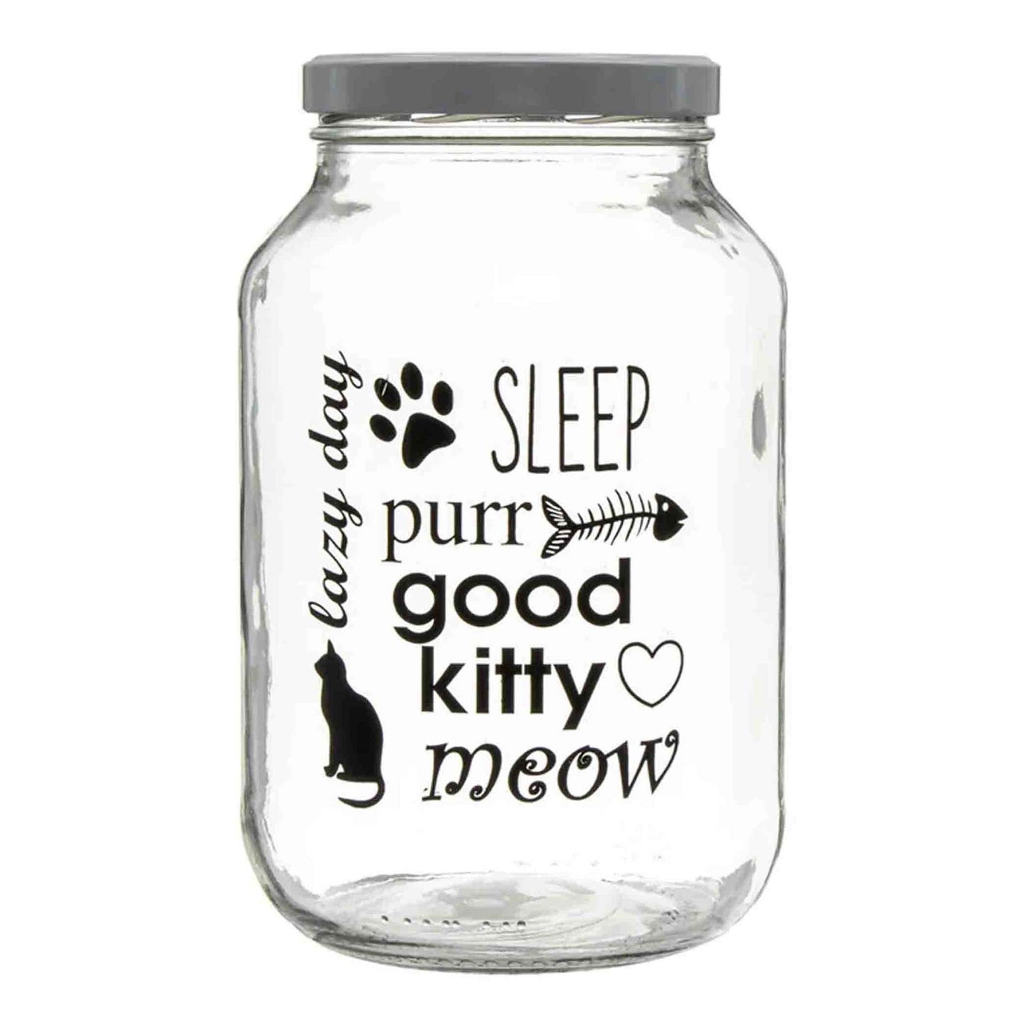 Regent glass jar Cat Print 3Lt - Clear