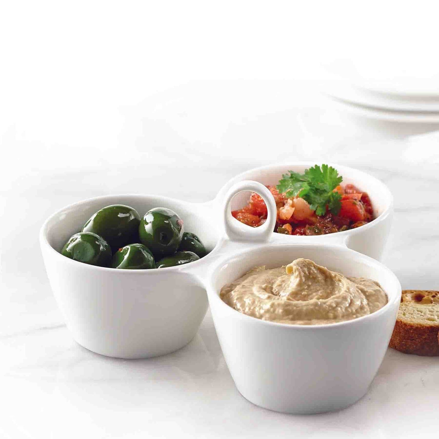Home Classix 3 In 1 Snack Bowls - White