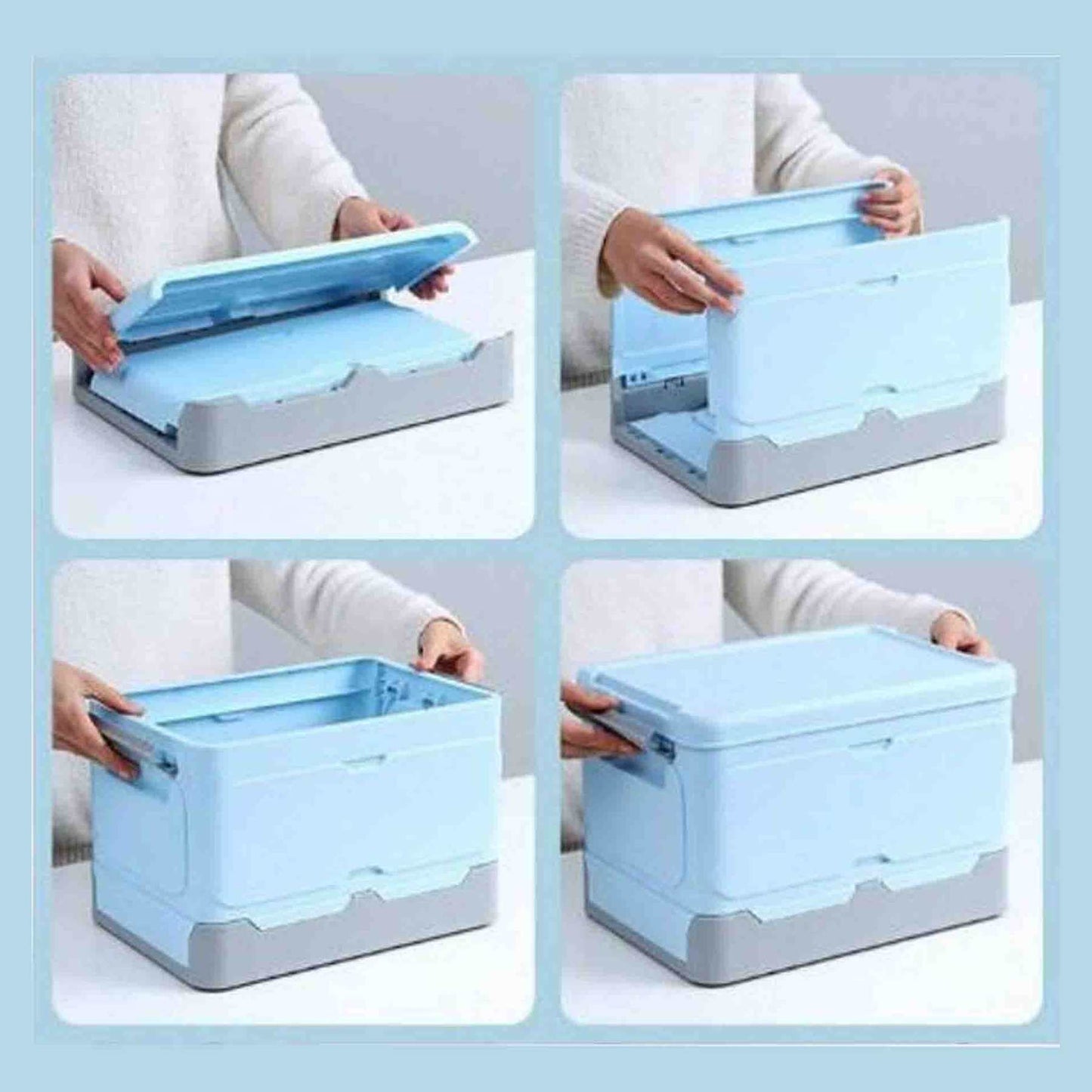 Fine Living Small Foldable Storage Clip Boxes - Blue