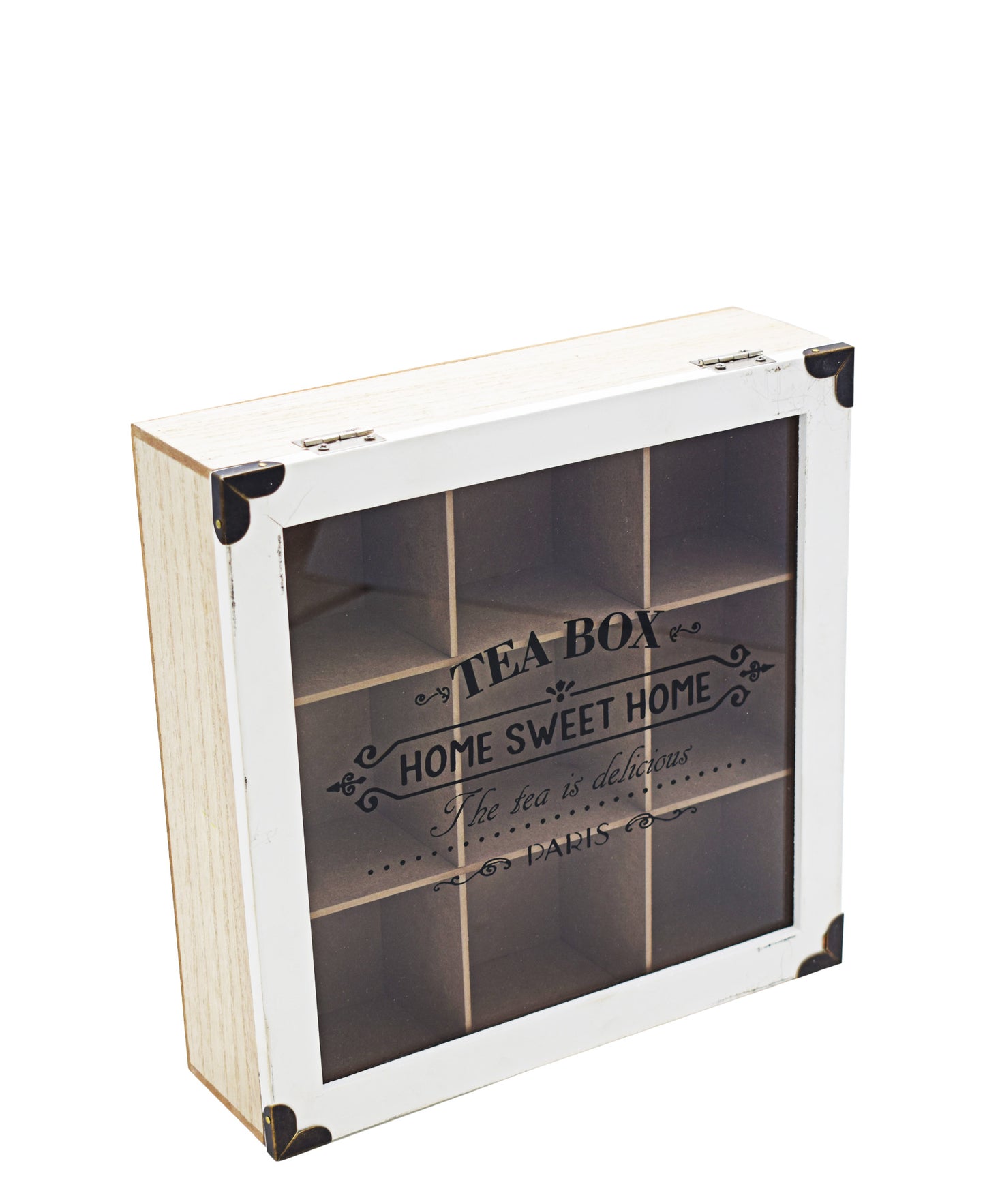 Nu Pine 24cm Wooden Tea Box - White & Oak