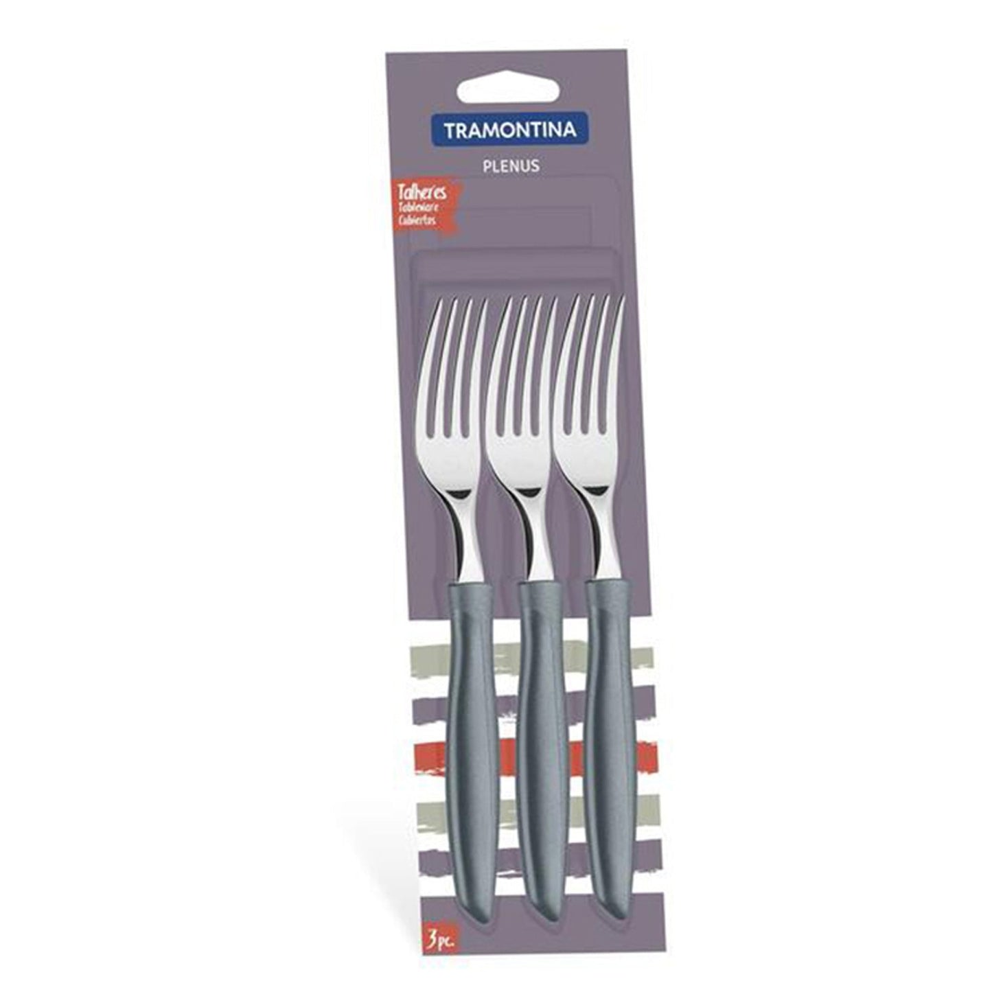 Tramontina 3 Piece Plenus Range Table Fork Set - Grey