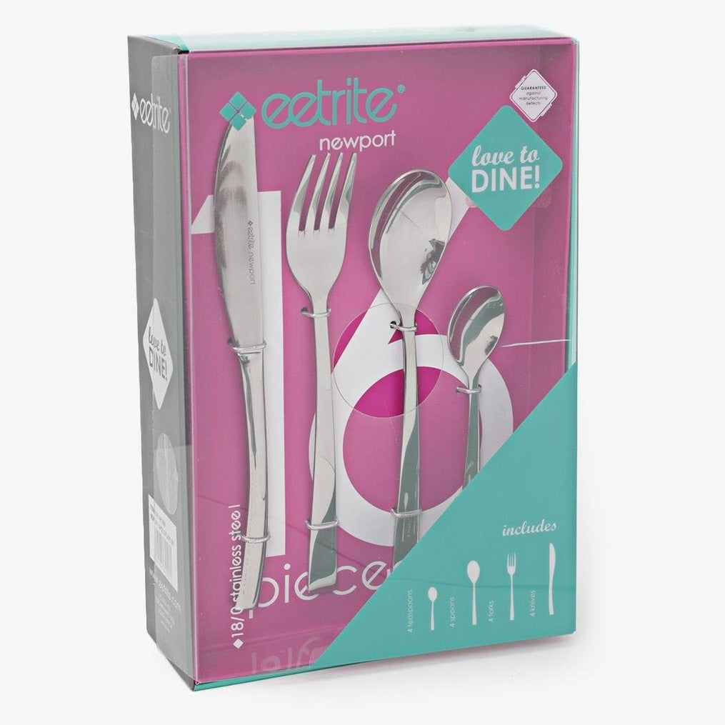 Eetrite 16 Piece Newport Cutlery - Silver