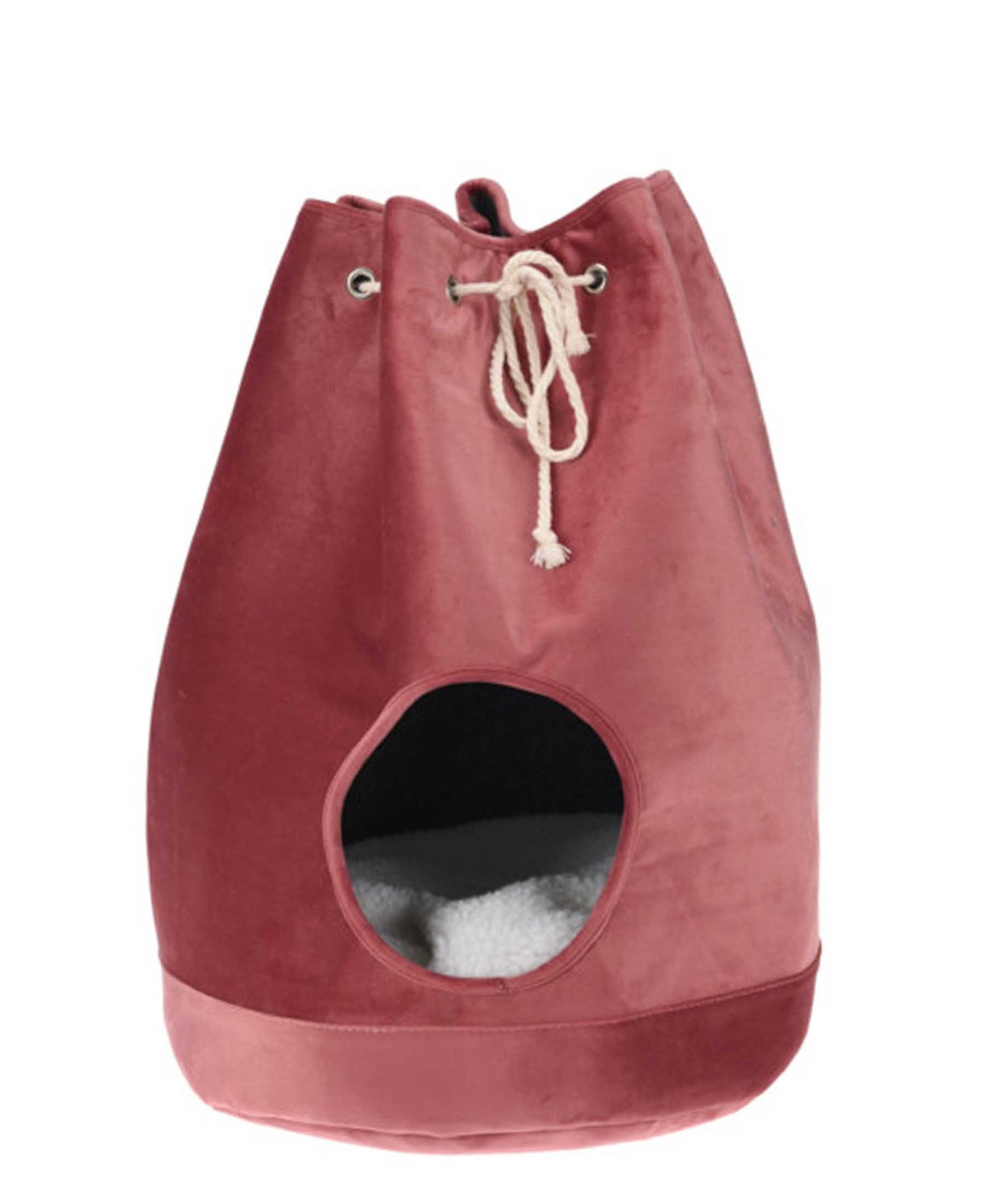 Urban Decor Soft Fleece Cat House Hut With Pillow - Red