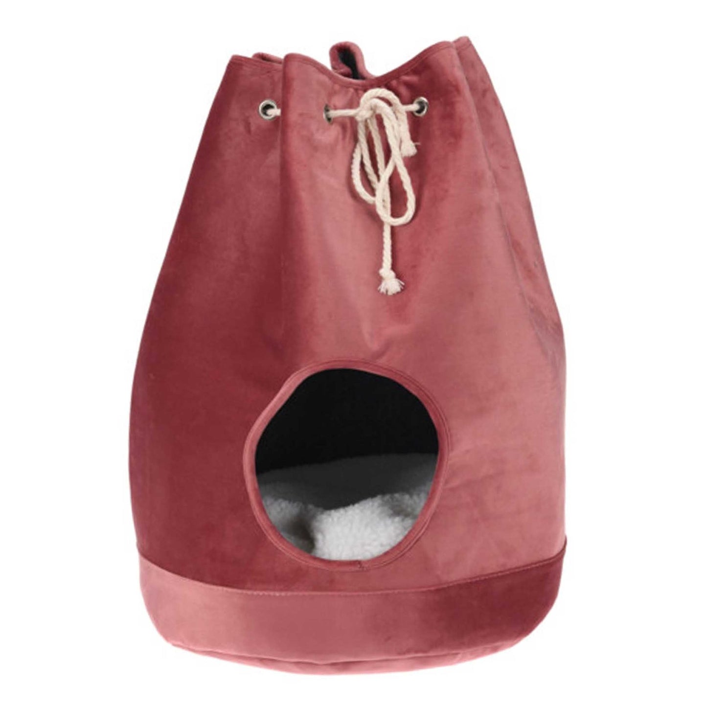Urban Decor Soft Fleece Cat House Hut With Pillow - Red