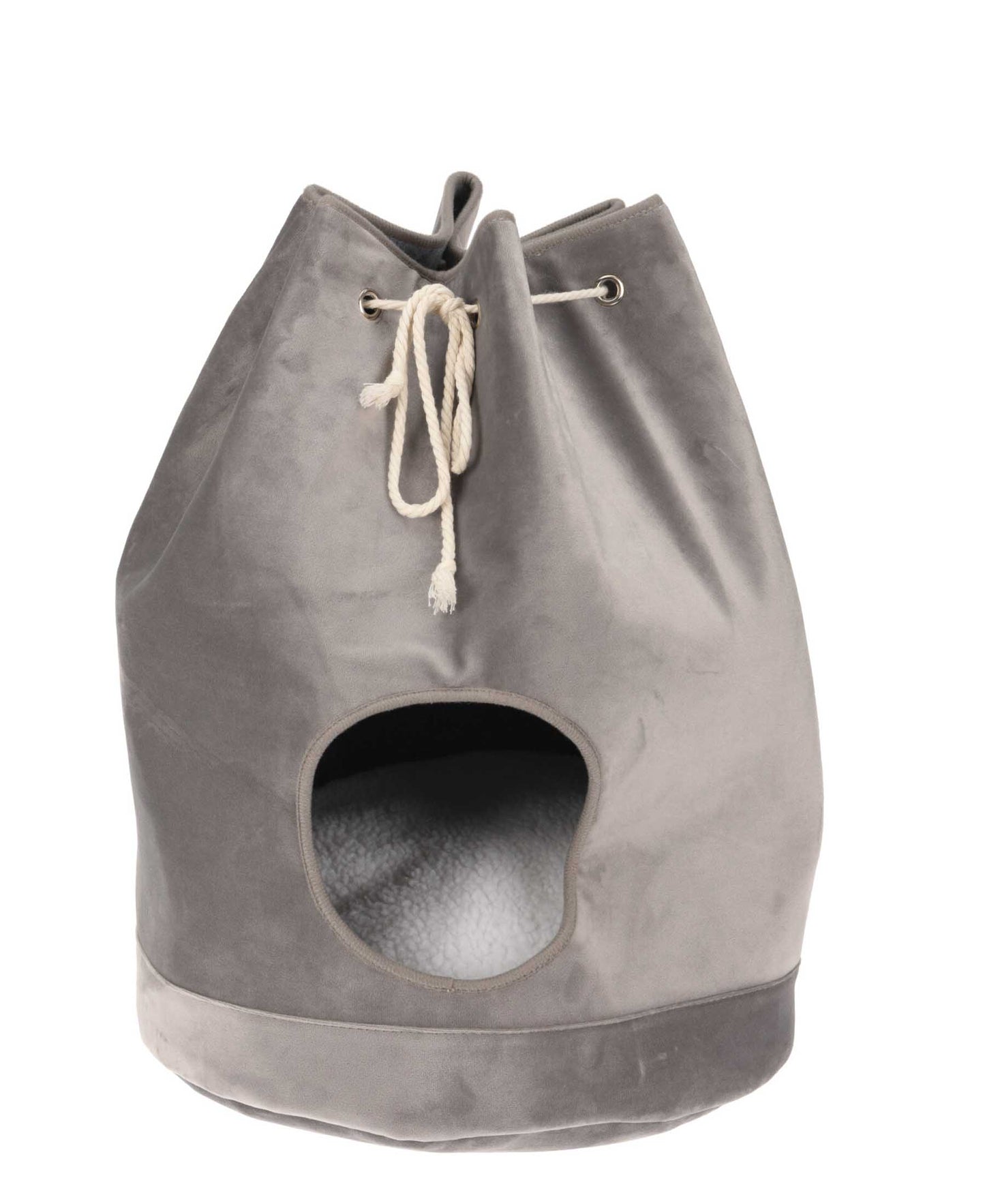 Urban Decor Soft Fleece Cat House Hut With Pillow - Grey