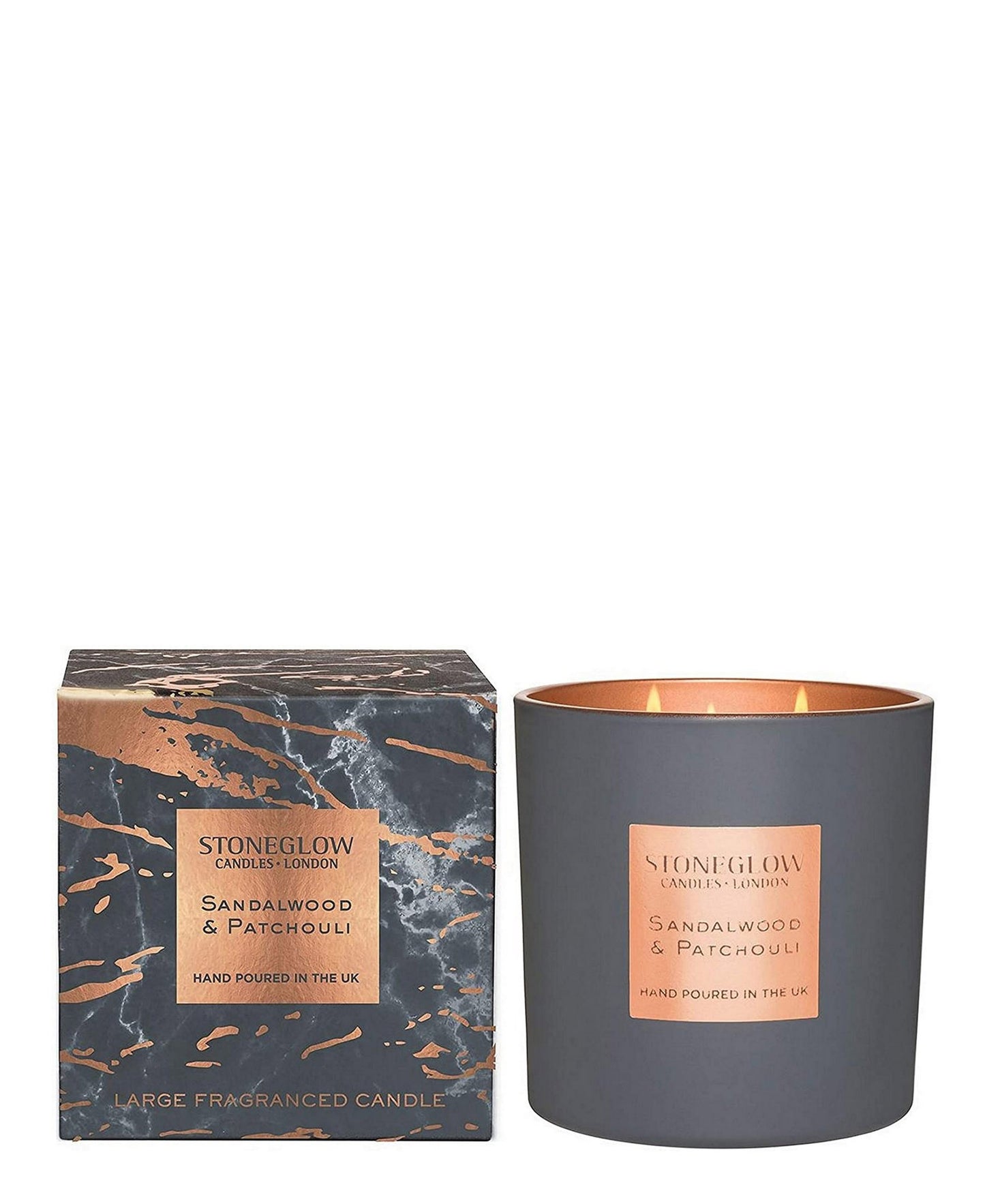 Stoneglow Sandalwood & Patchouli 3-Wick - Grey
