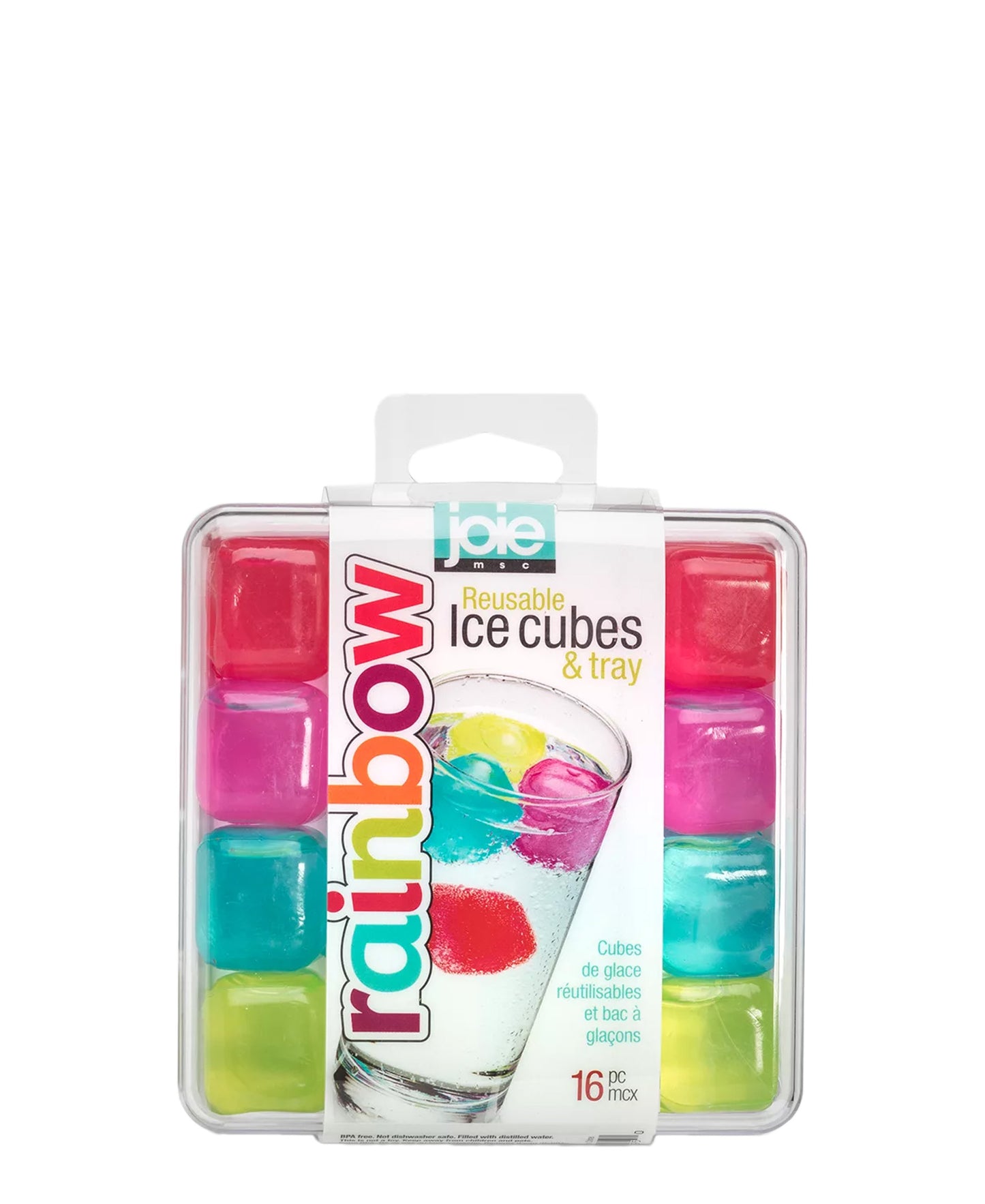 Joie Reusable Ice Cubes & Tray 16 Piece - Rainbow