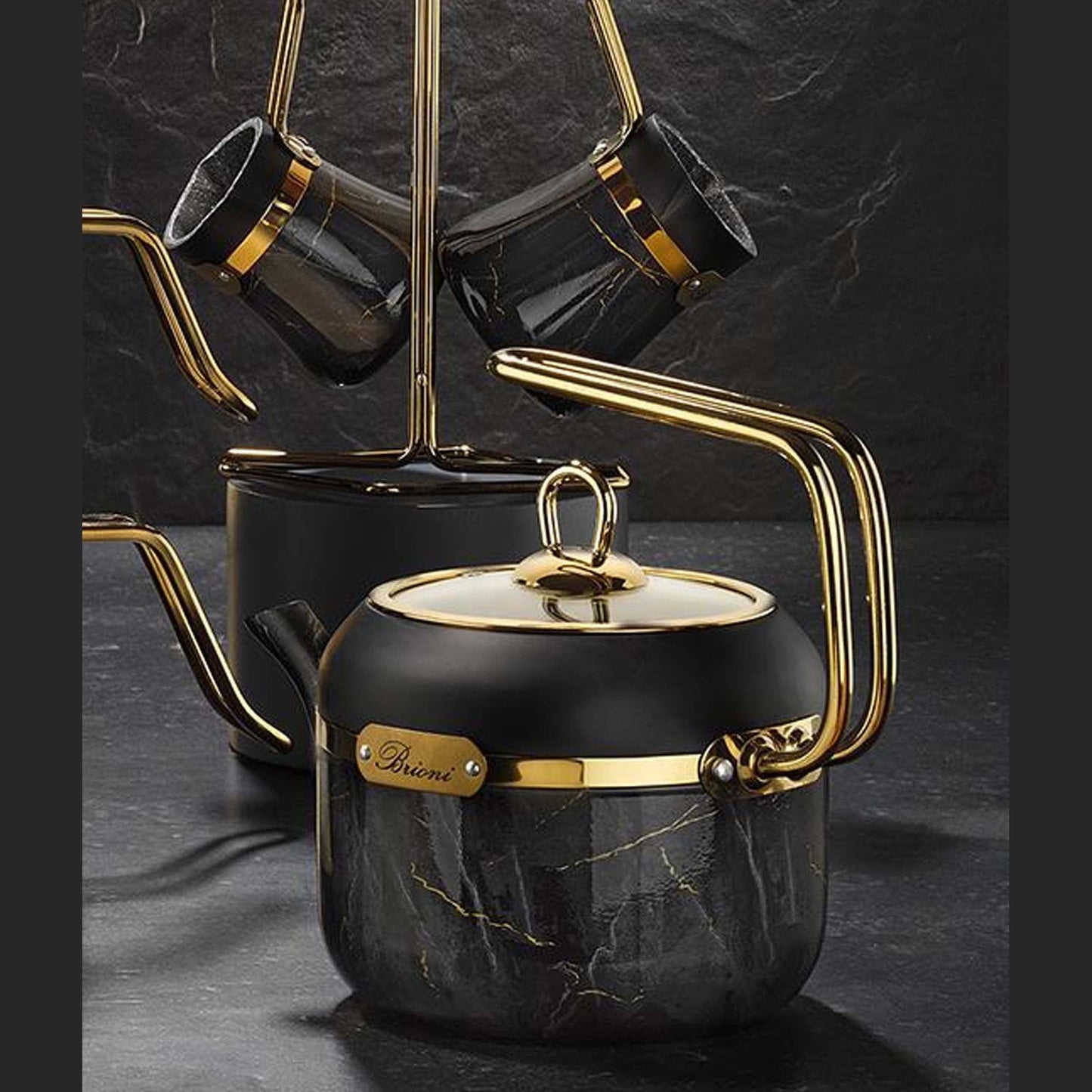 Brioni Selection 1,5L Granite Teapot - Black