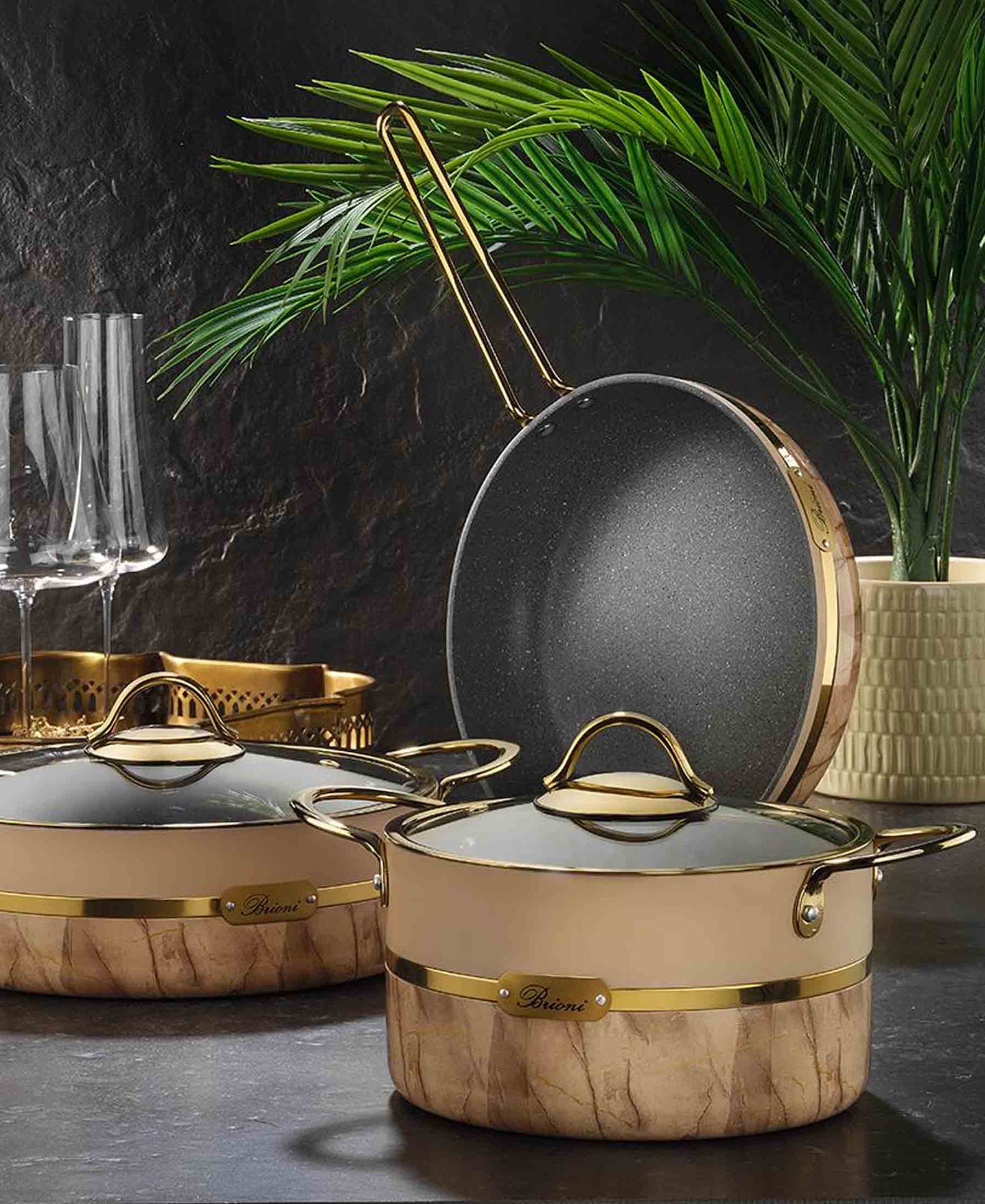 Brioni Selection 26cm Granite Fry Pan - Beige