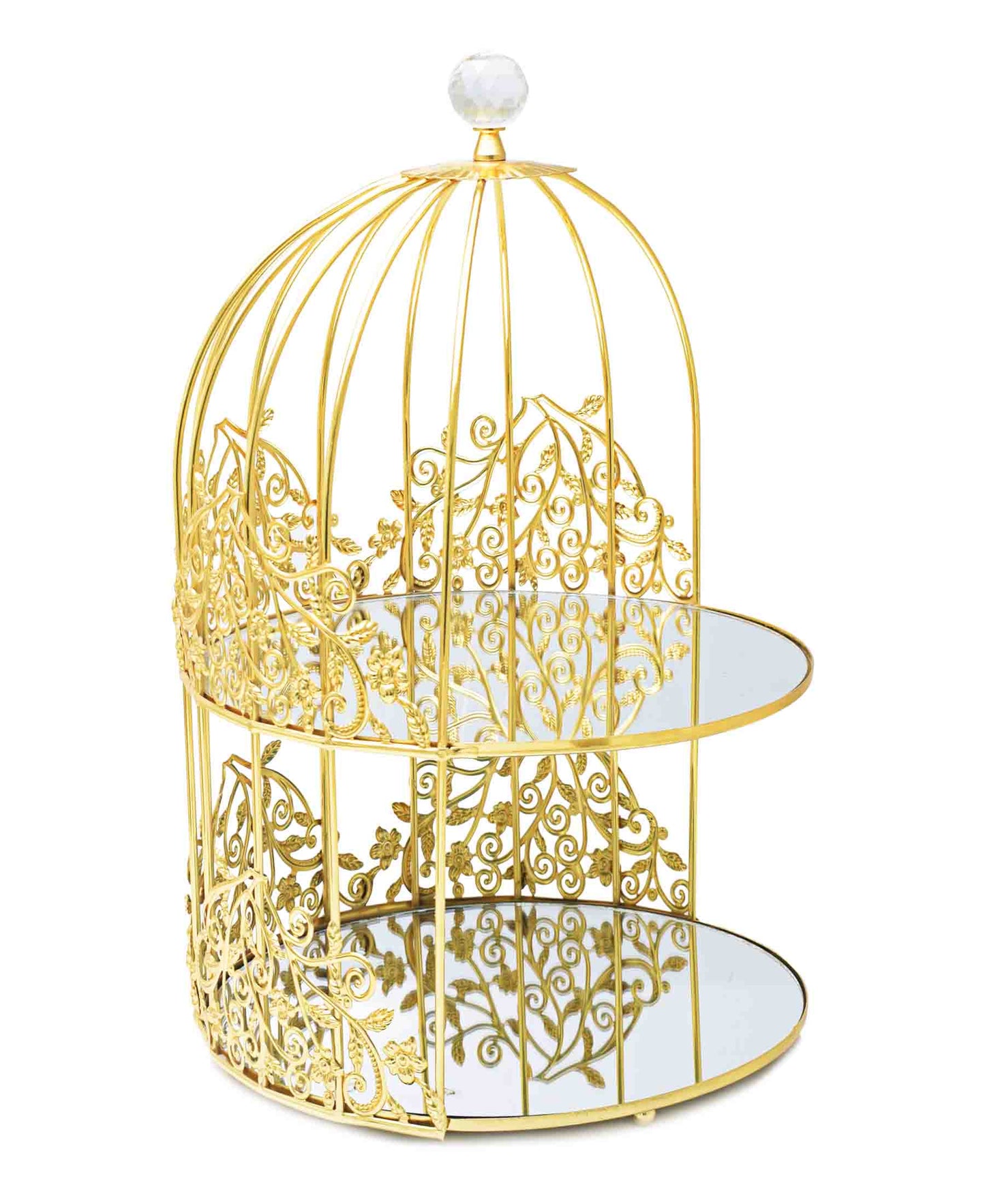 Bursa Collection 2 Tier Serving Stand Mirror - Gold