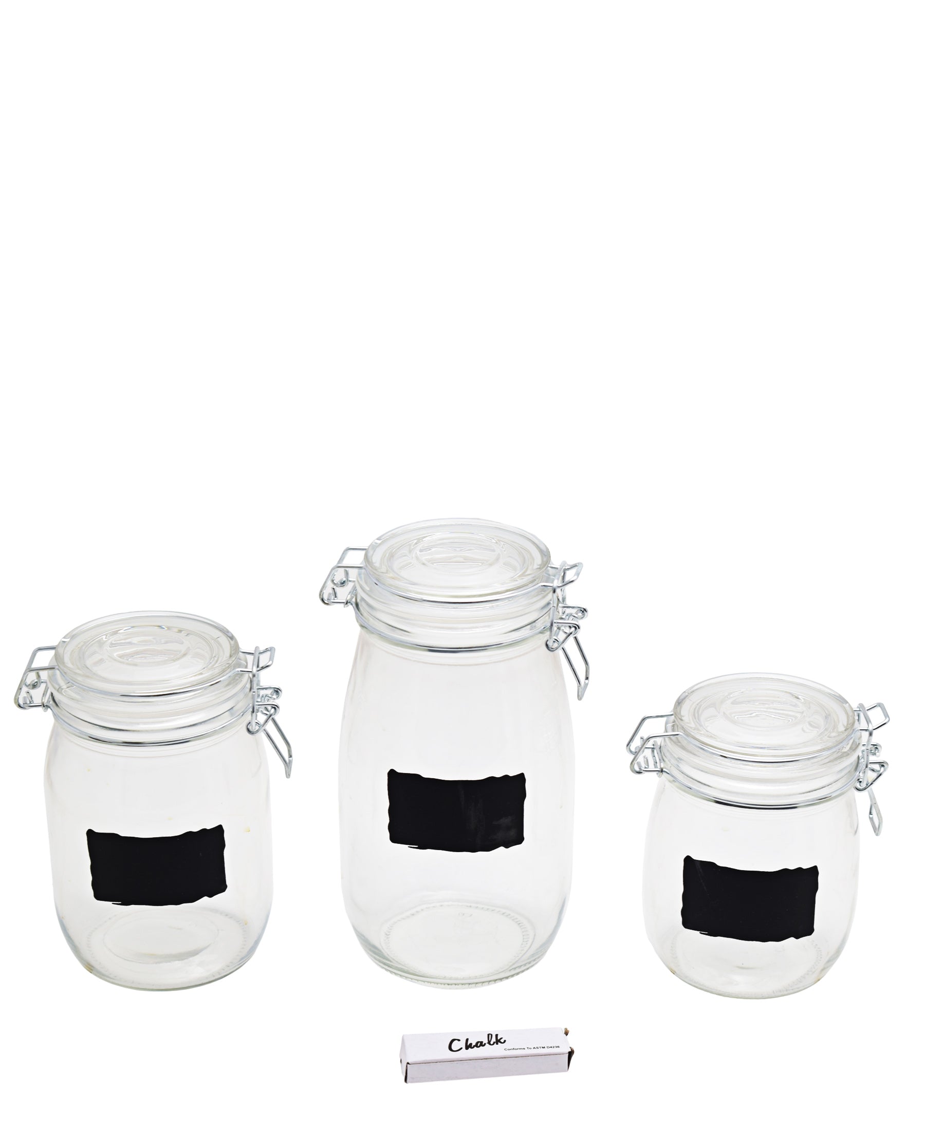 Circleware Chalk It Up Chalkboard Glass Jar Canister Set Clear The Culinarium