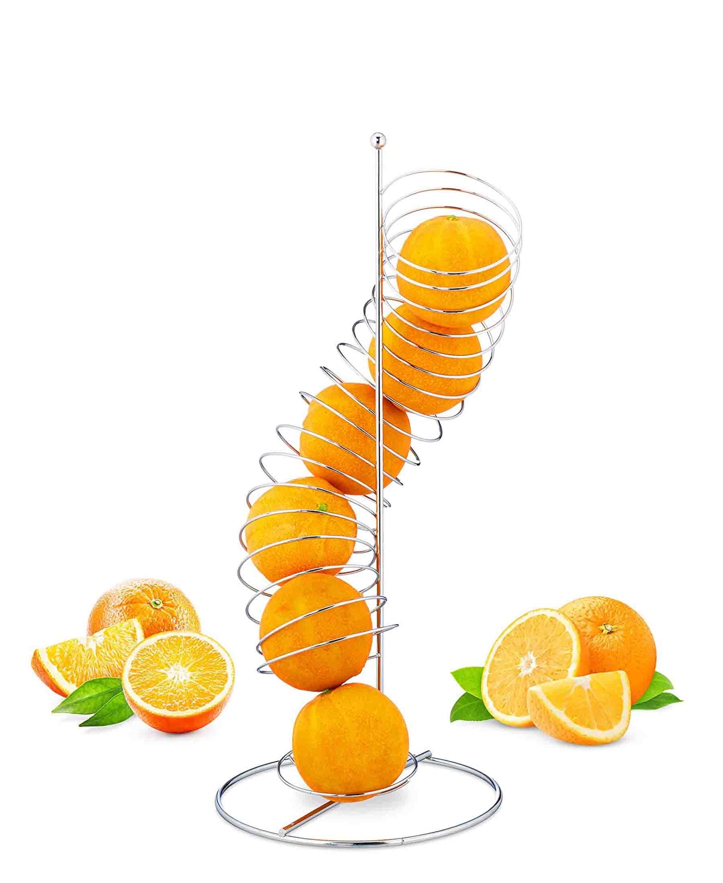 Claira Chrome Fruit Basket - Silver