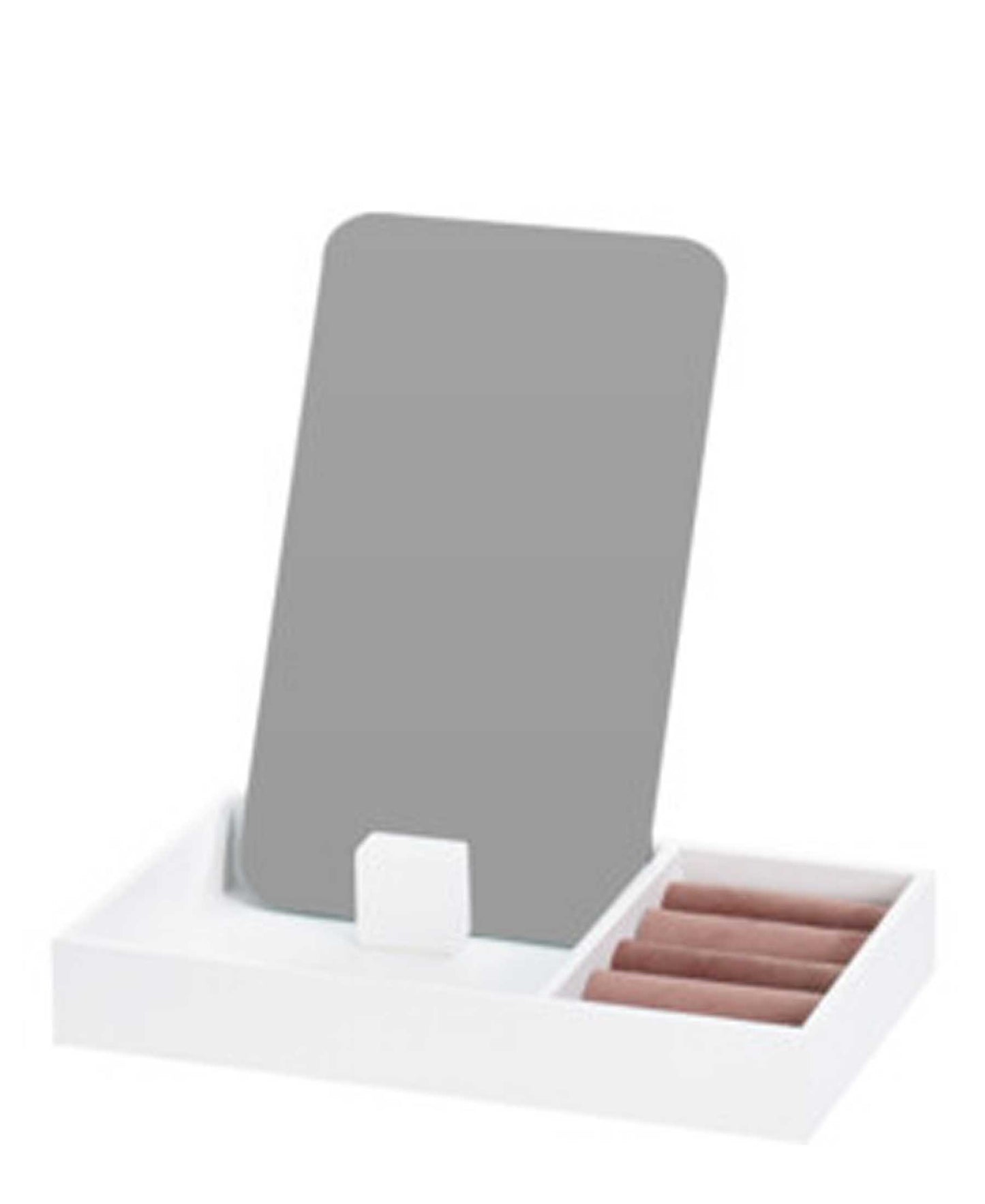 HCS Collection Jewellery Box With Standing Mirror - White & Pink