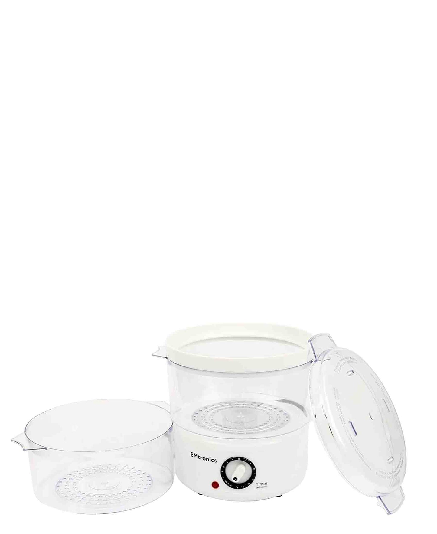 EMtronics 2-Tier Food, Meat & Vegetable Steamer - White