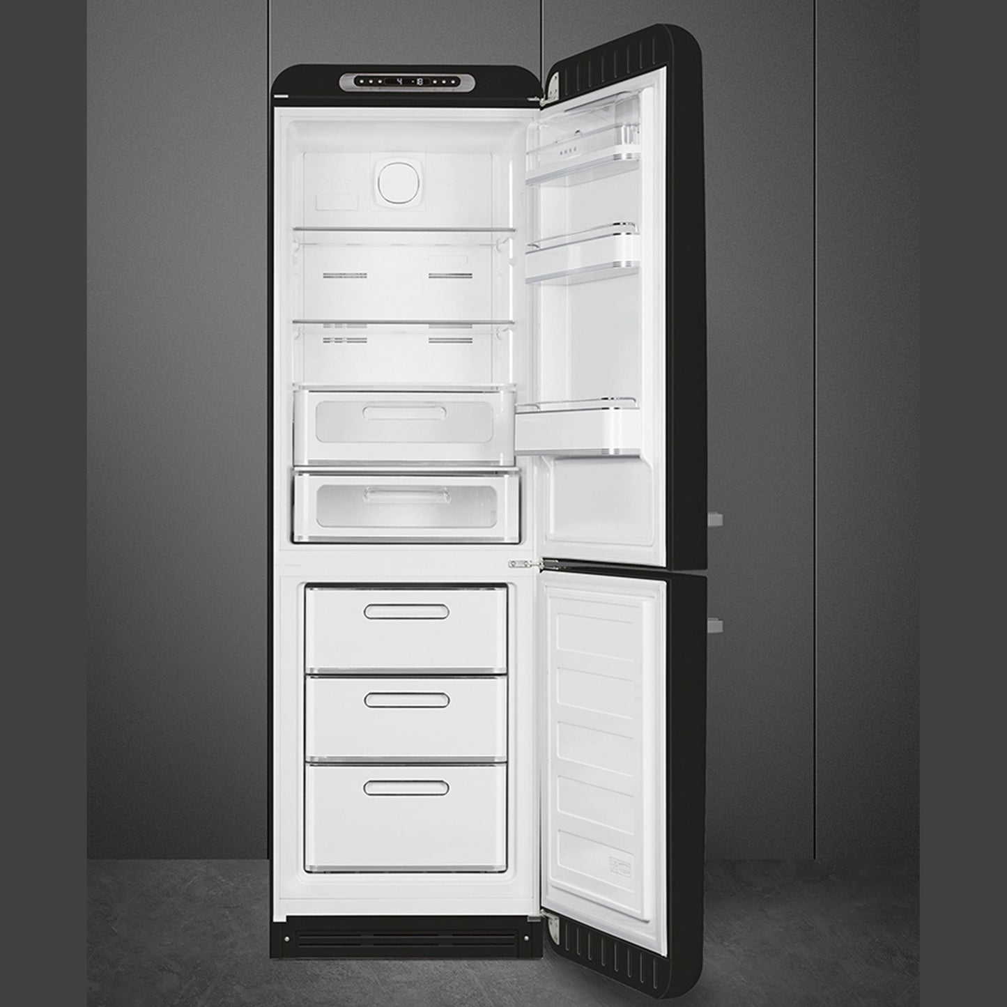Smeg Retro Combination Fridge 60CM - Glossy Black