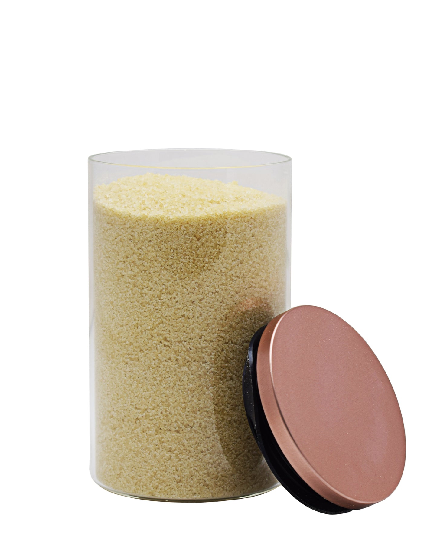 Kitchen Life Decadent Borosilicate 1L Medium Canister With Rose Gold Lid - Clear