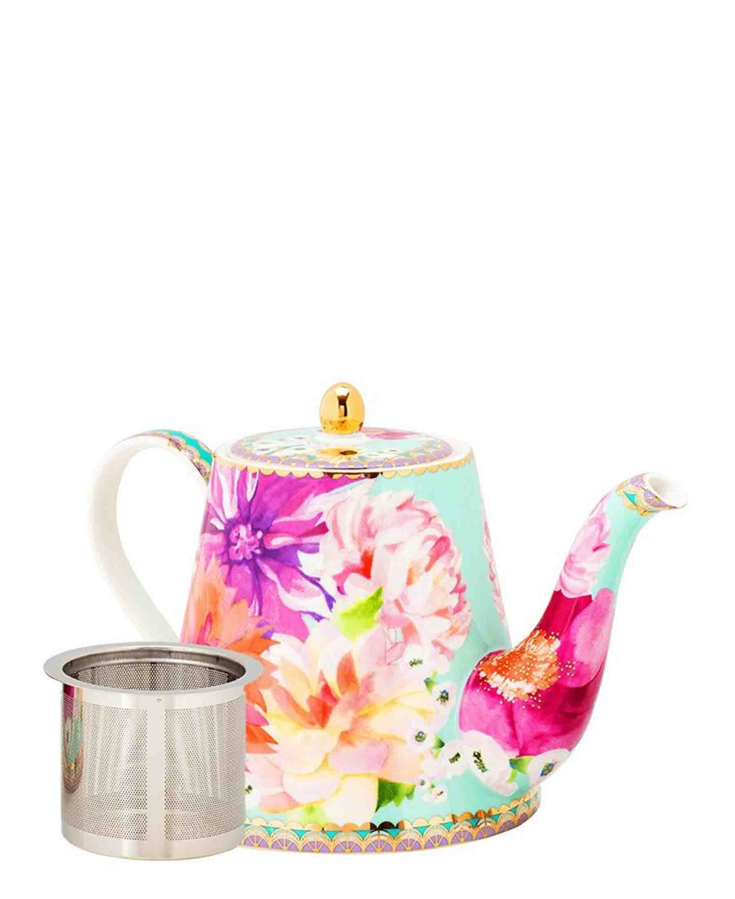 Maxwell & Williams Teas & C's Dahlia Daze Teapot With Infuser 500ml - Sky Blue