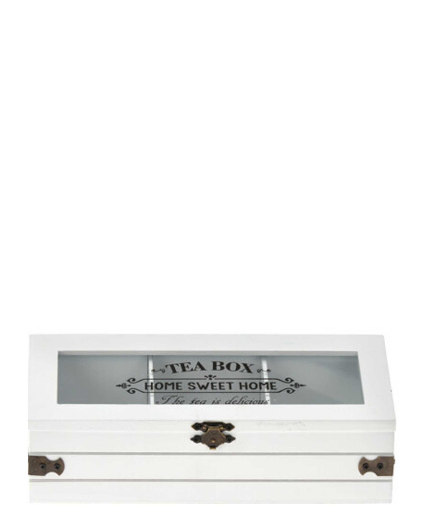 Kitchen Life Wooden Home Sweet Home Tea Box 24cm - White