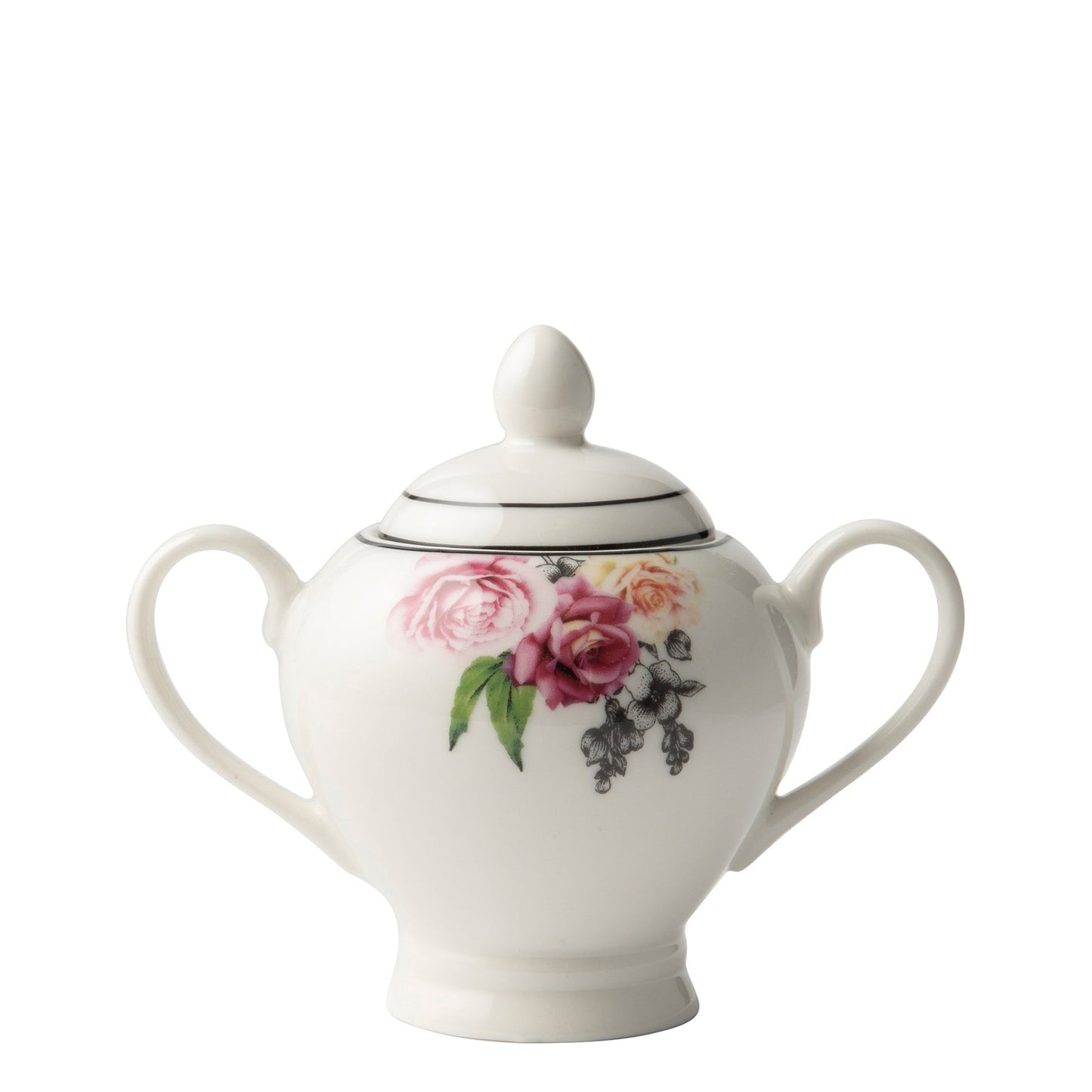 Jenna Clifford Wavy Rose Sugar Pot - White