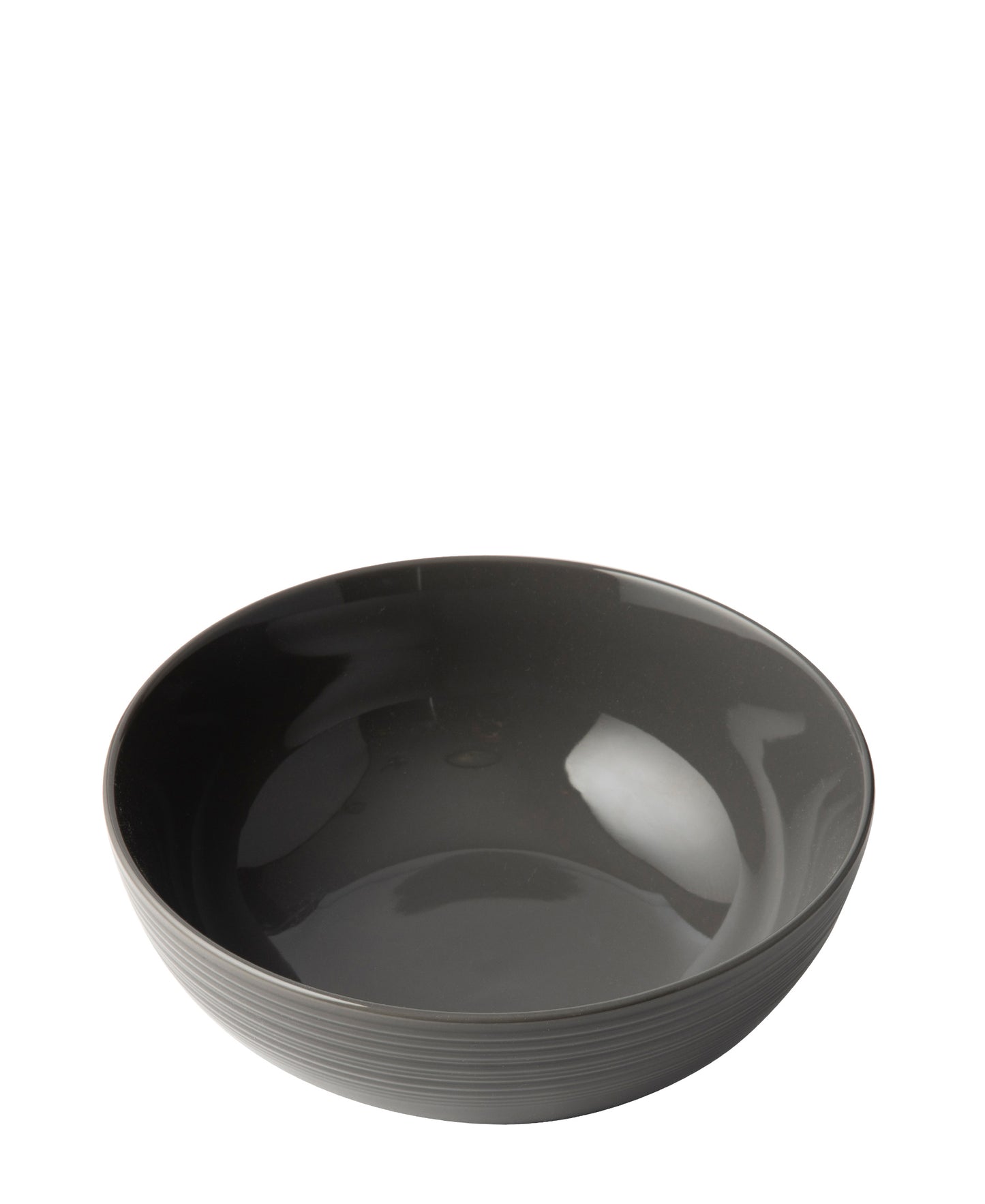 Jenna Clifford Embossed Lines 25cm Salad Bowl - Dark Grey