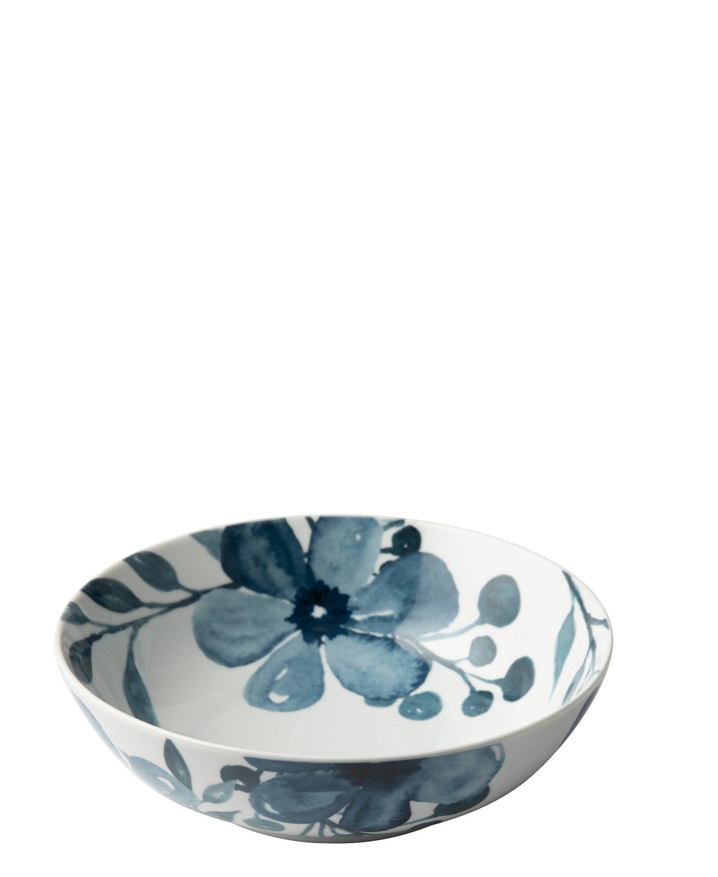 Jenna Clifford Blue Floral 23cm Salad Bowl - White & Blue