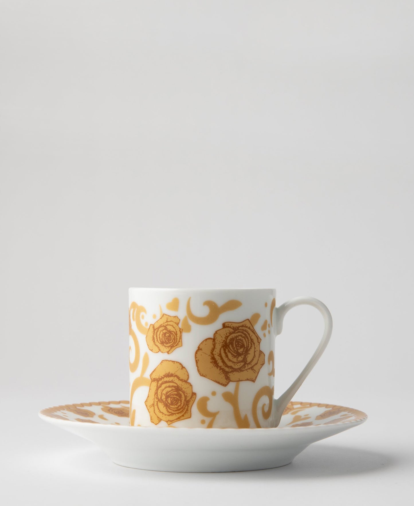 Jenna Clifford Milk & Honey 2 Piece Espresso Cup & Saucer Set - White & Gold