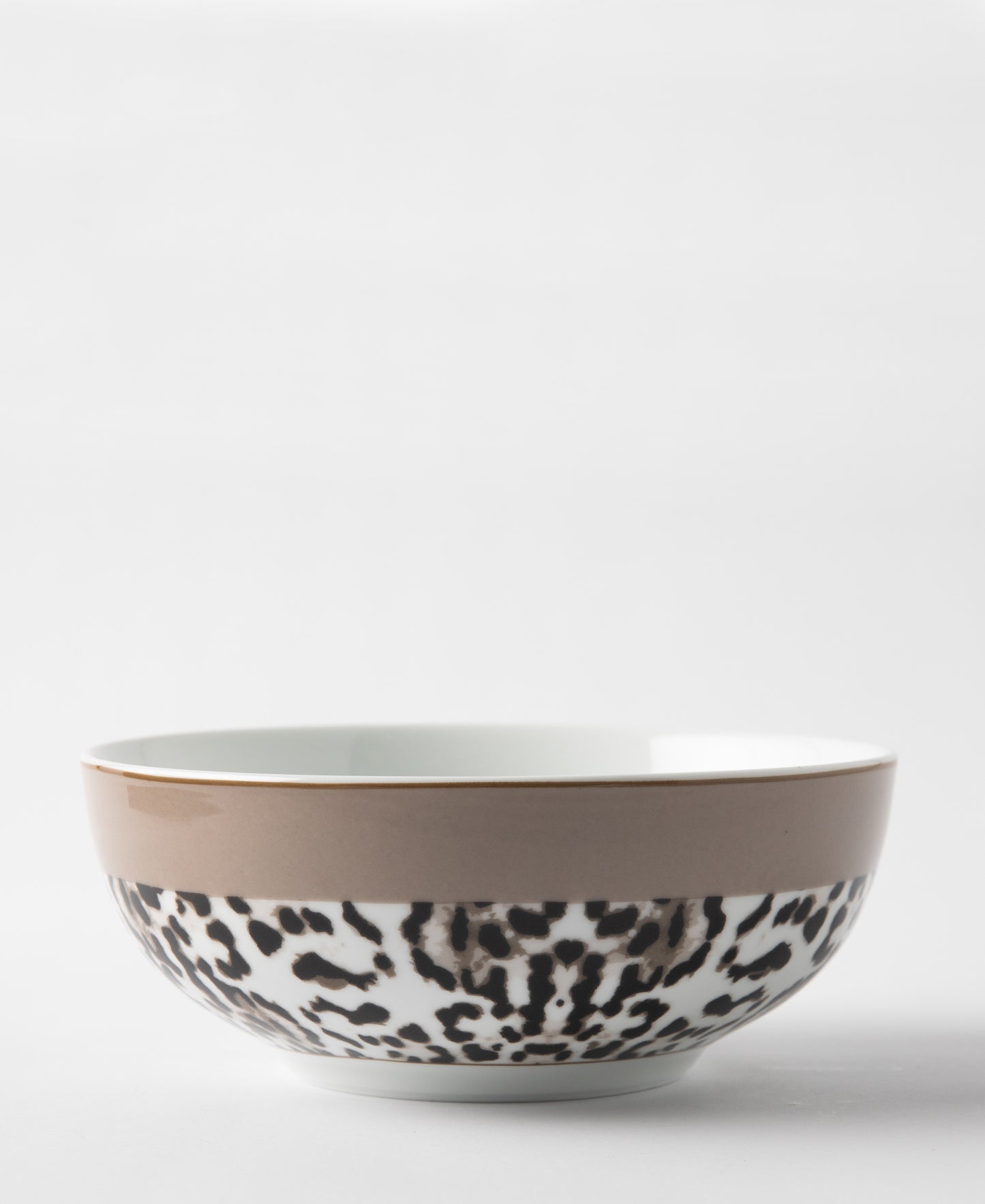 Jenna Clifford Leopard 22.5cm Salad Bowl - White & Brown