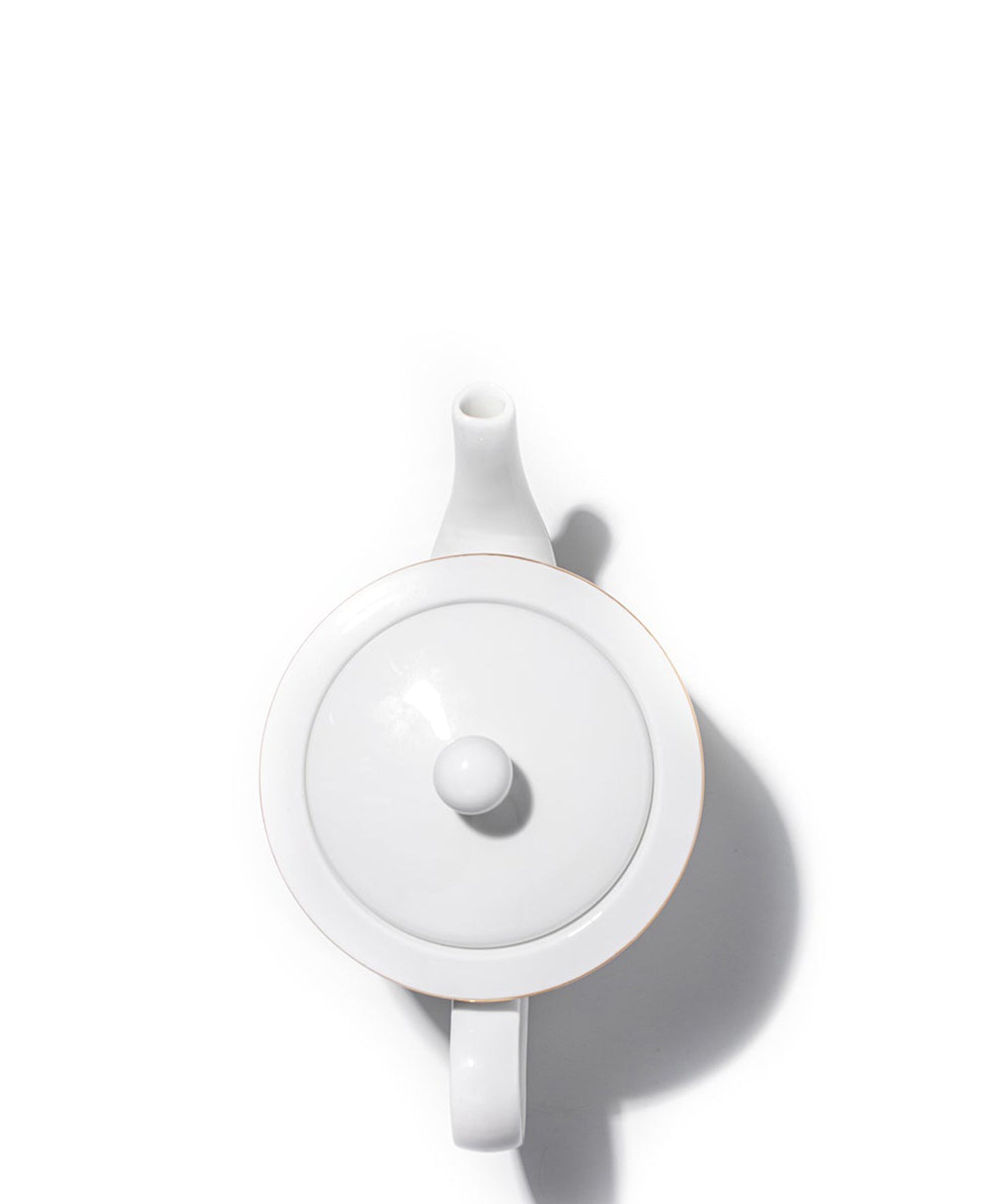 Jenna Clifford 1.2Lt Gold Rimmed Tea Pot - White