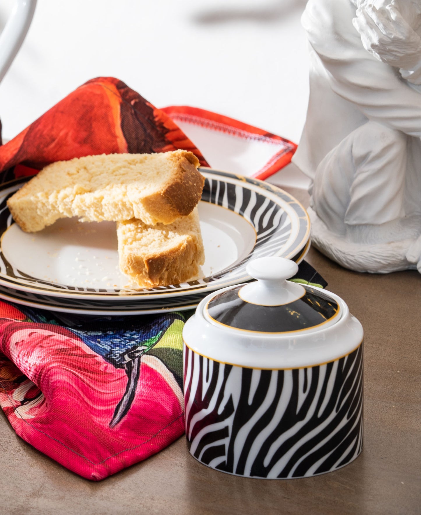 Jenna Clifford Zebra Sugar Pot - Black & White