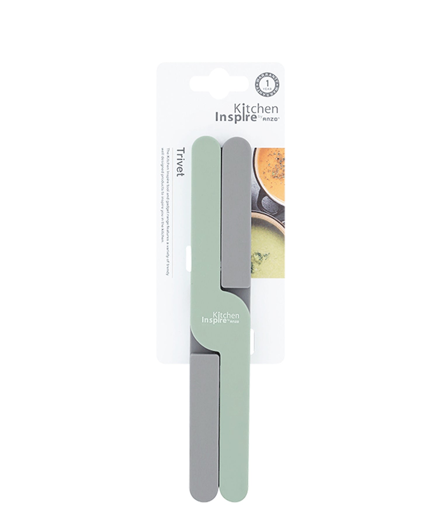 Kitchen Inspire Silicone Trivet - Green & Grey