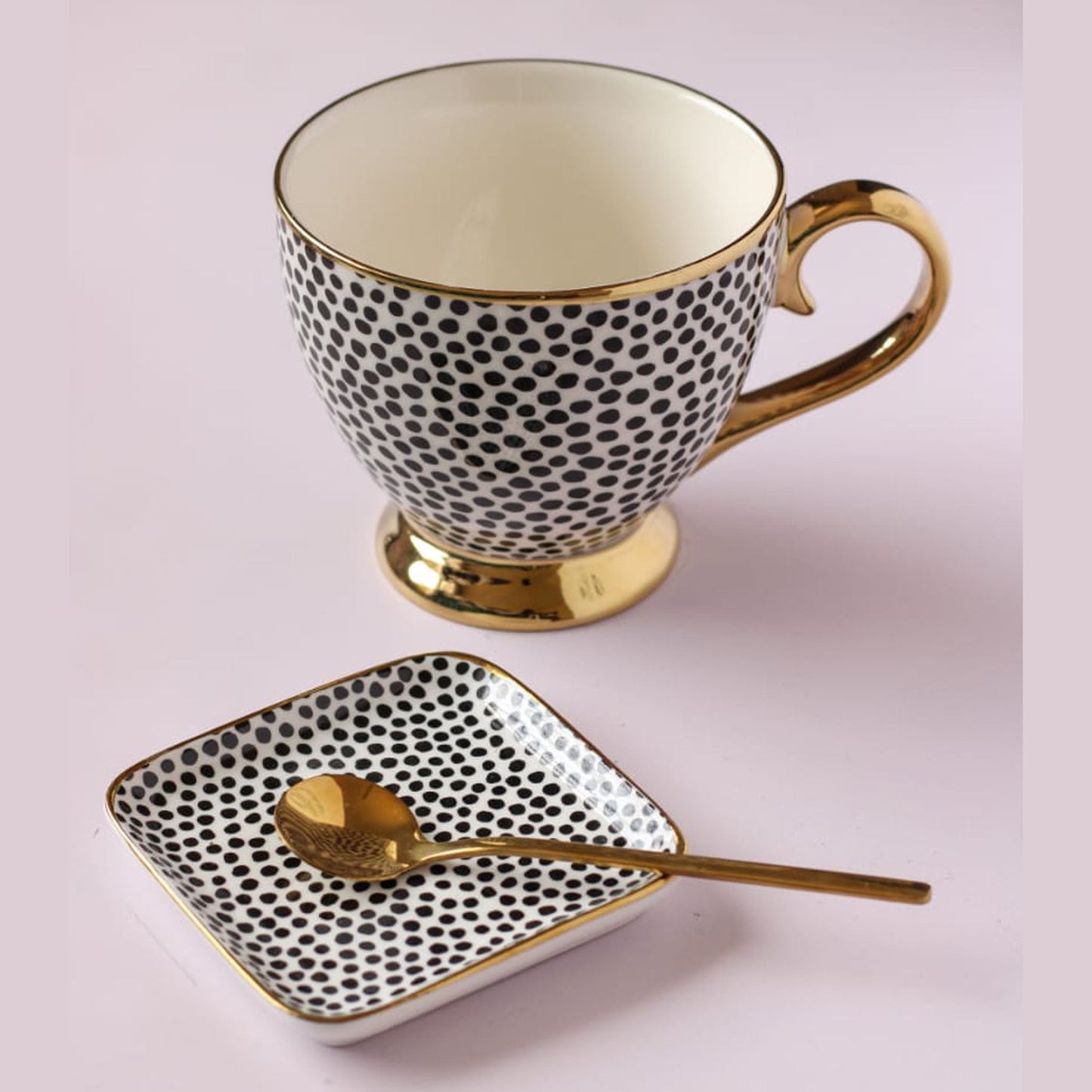 Kitchen Life Cup & Saucer 3 Piece - Gold