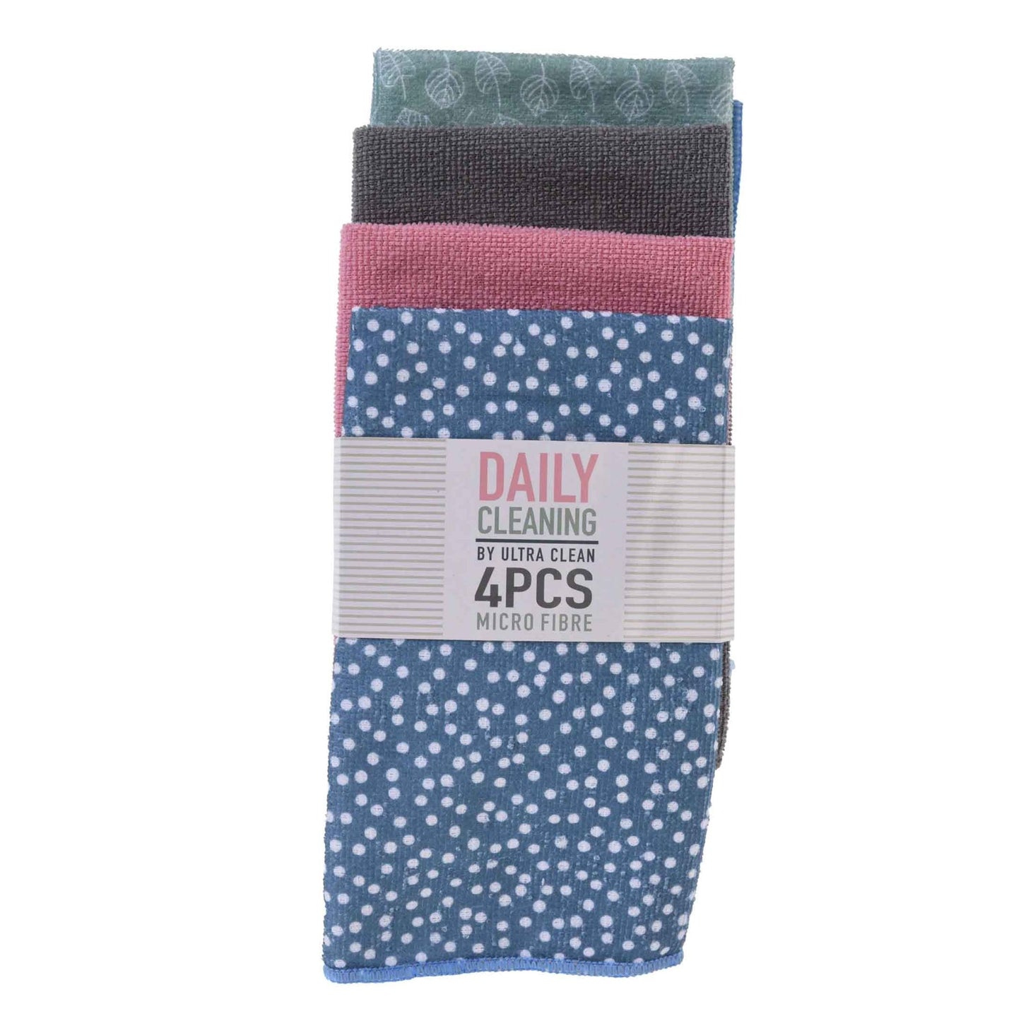 Kitchen Life Daily Cleaning 4 Piece Micro Fibre Dish Cloth - Assorted