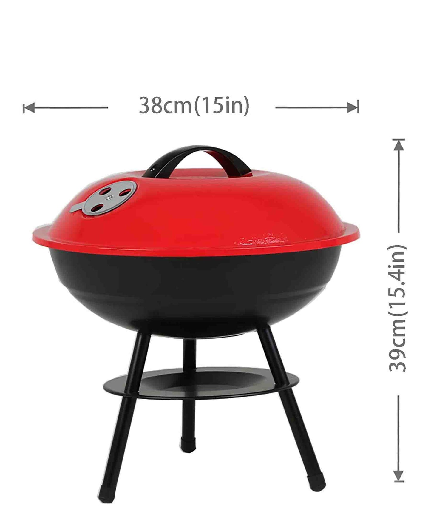 Kitchen Life Portable Charcoal Barbecue - Red & Black