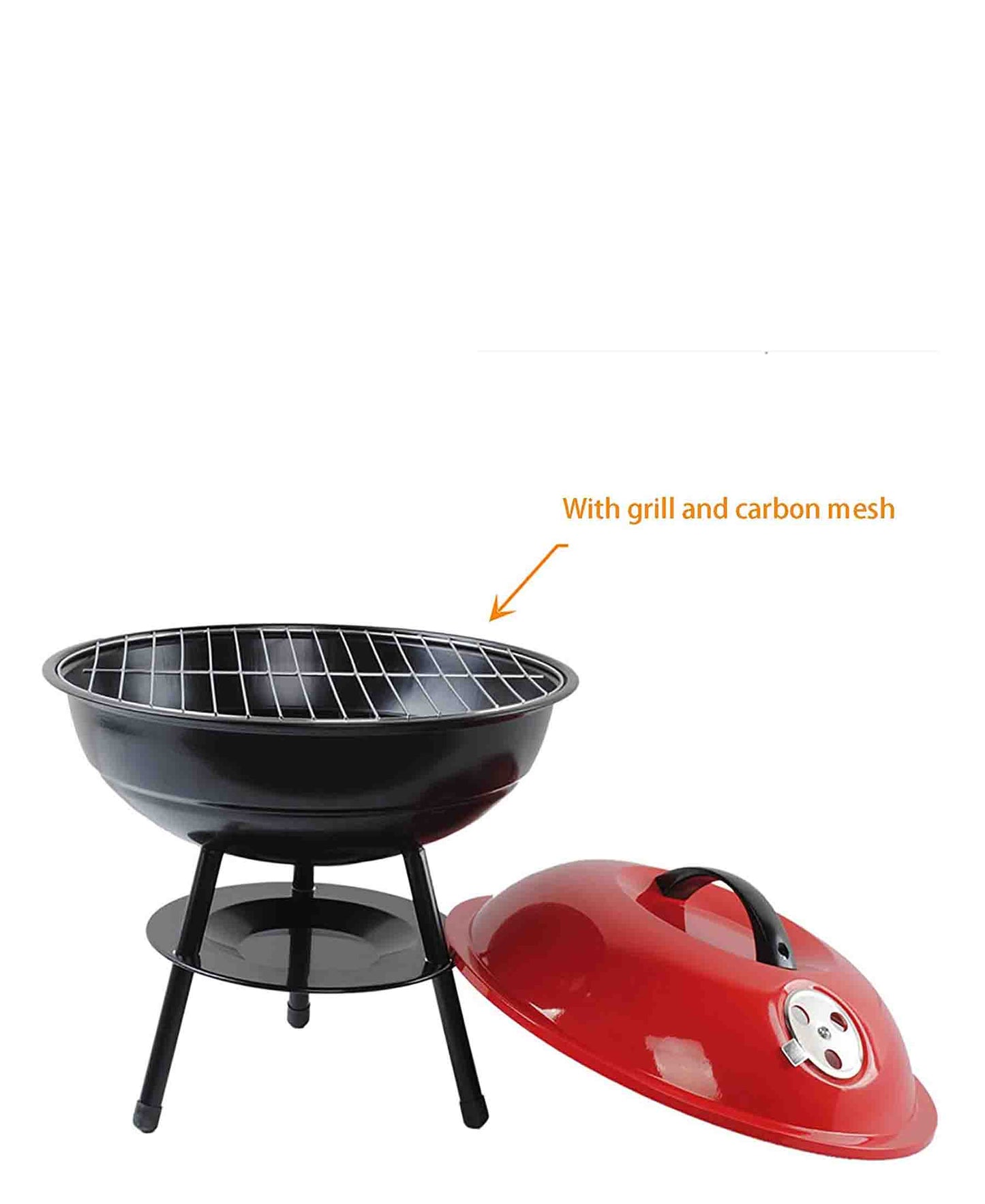 Kitchen Life Portable Charcoal Barbecue - Red & Black
