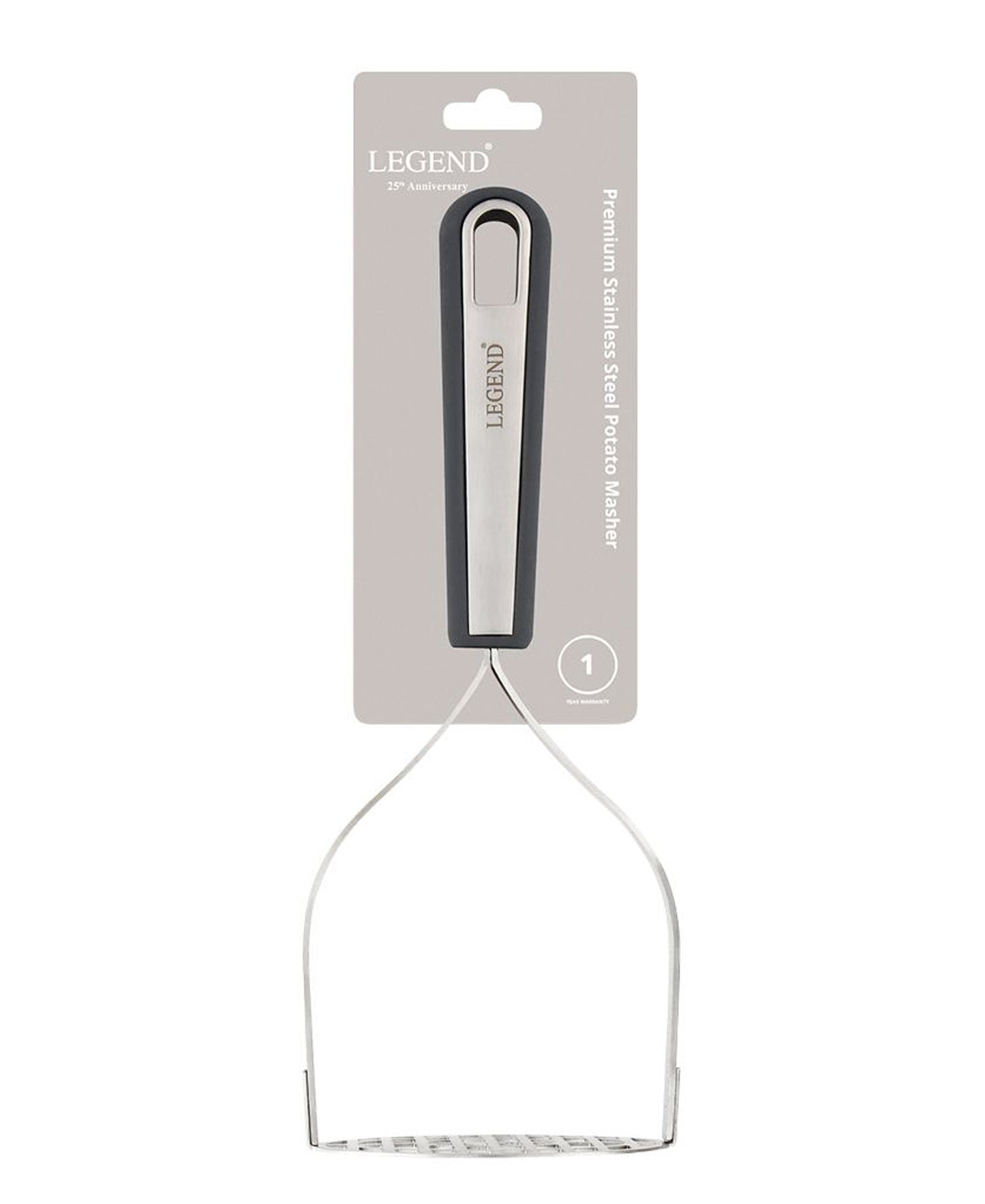Legend Premium Stainless Steel Potato Masher - Grey