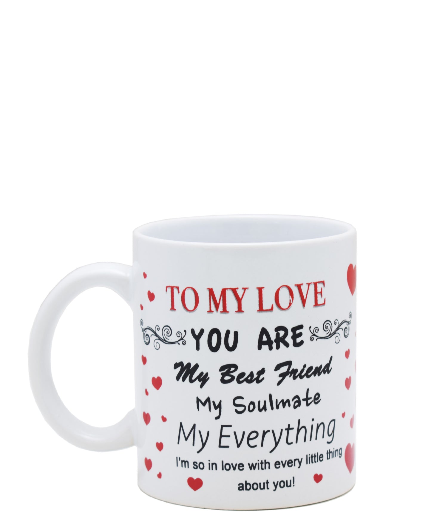 Lovers Design 440ml My Love Mug - White & Red