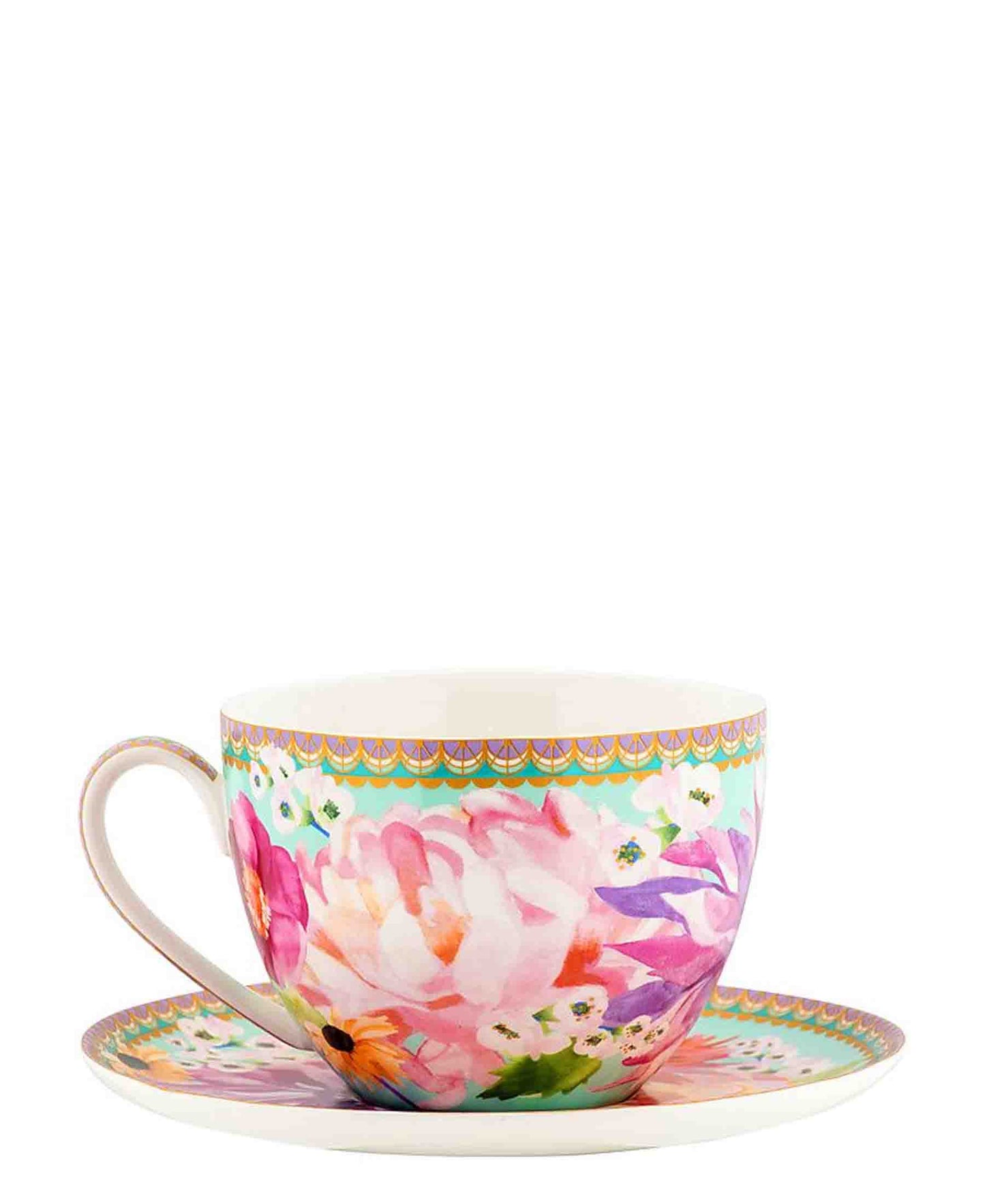 Maxwell & Williams Teas & C's Dahlia Daze Breakfast 400ml Cup & Saucer