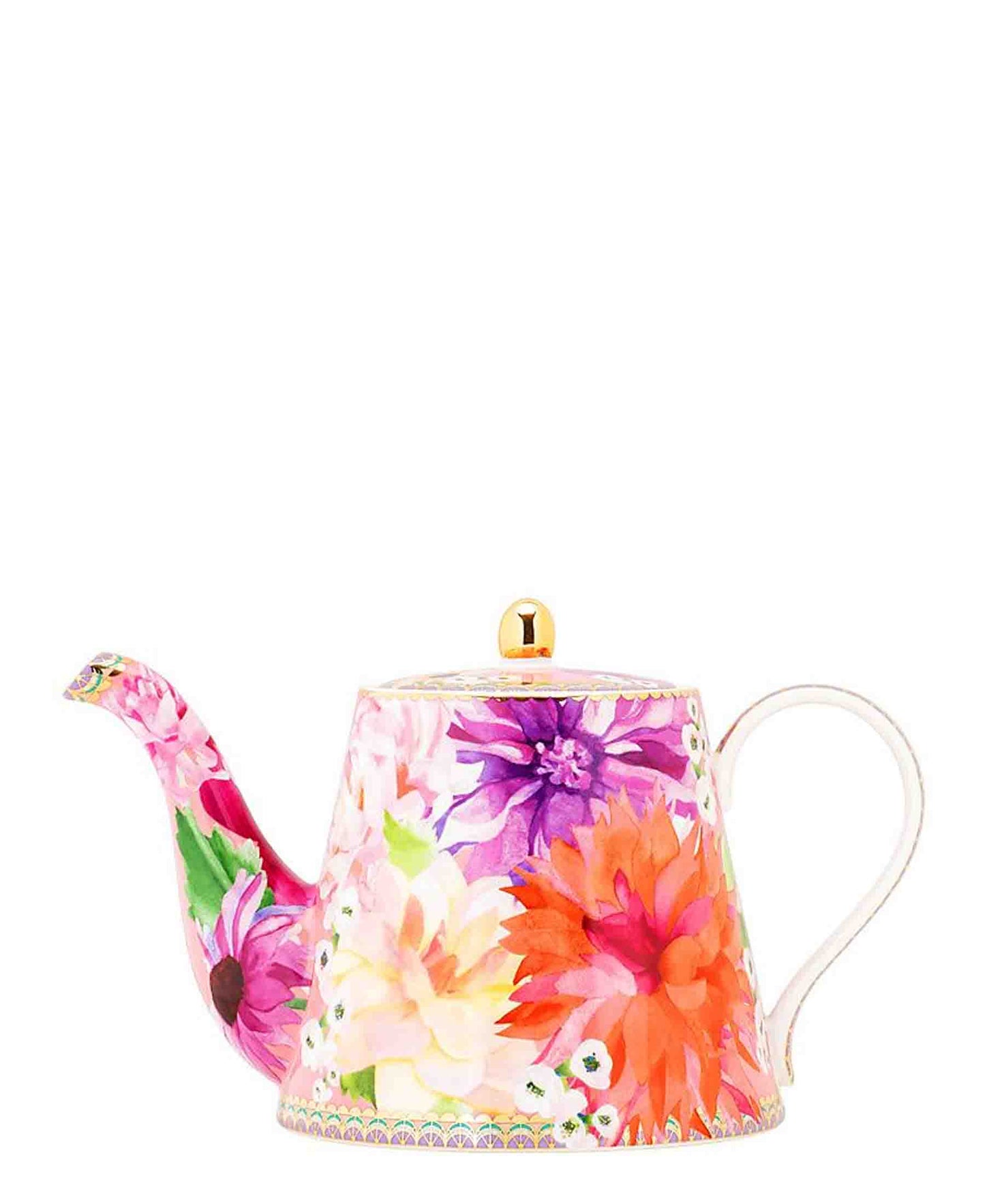 Maxwell & Williams T's & C's Dahlia Daze Teapot With Infuser 500ML Pink Gift Boxed