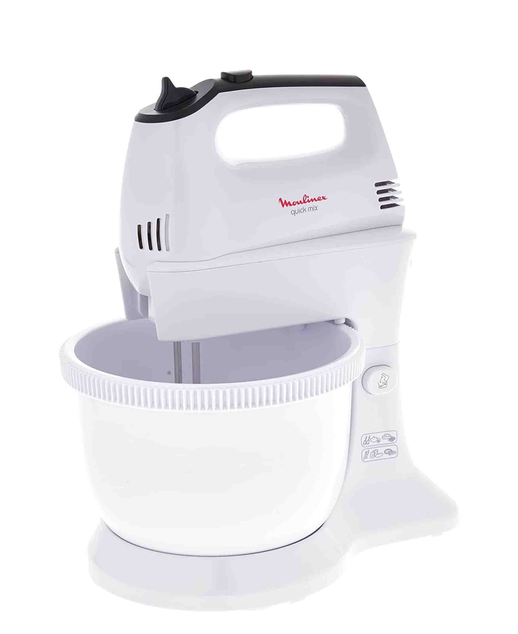 Moulinex Quickmix HM3108B1 Staafmixer, 300 W, 5 snelheden, twee accessoires voor het kneden of kloppen van roestvrij staal, brood, zelfgemaakte pizza, taartdeeg, sneeuwpunten, zwart Moulinex Quickmix HM3108B1 Staafmixer, 300 W, 5 snelheden, twee accessoires voor het kneden of kloppen van roestvrij staal, brood, zelfgemaakte pizza, taartdeeg, sneeuwpunten, zwart
