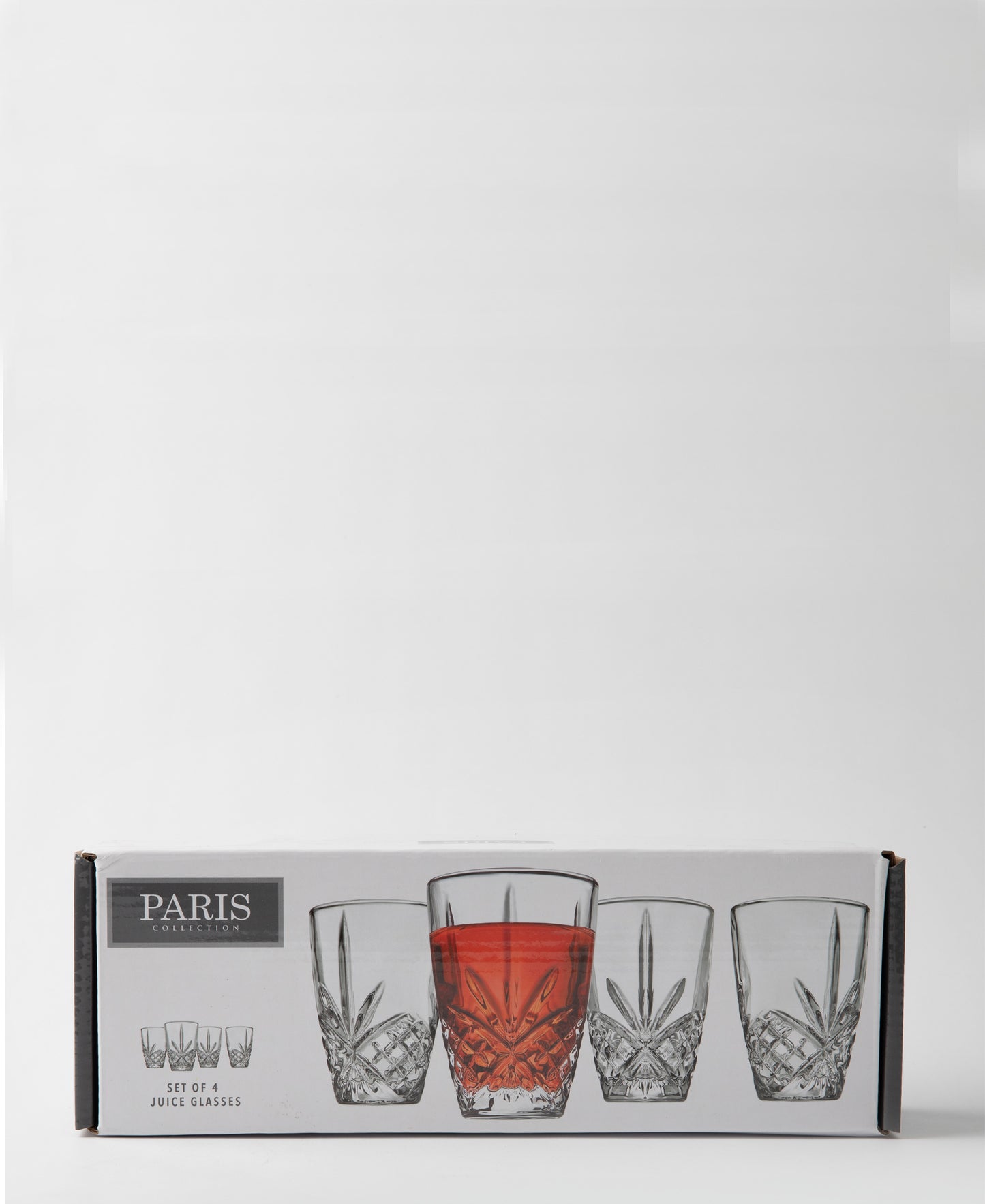 Paris Collection 4 Piece Juice Glasses - Transparent