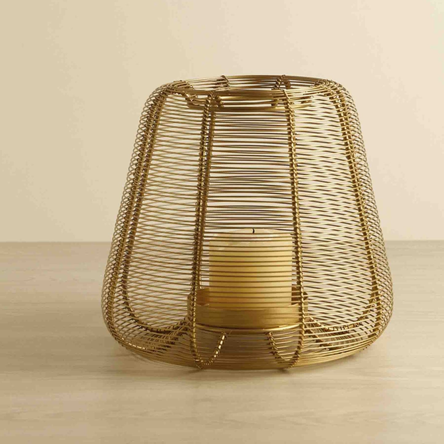 Urban Decor Metal Wire Lantern - Gold
