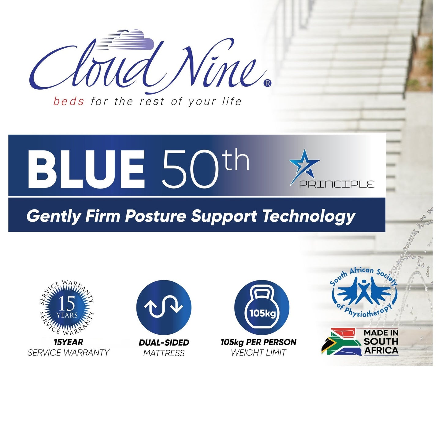 Cloud Nine Blue 50th Bed King